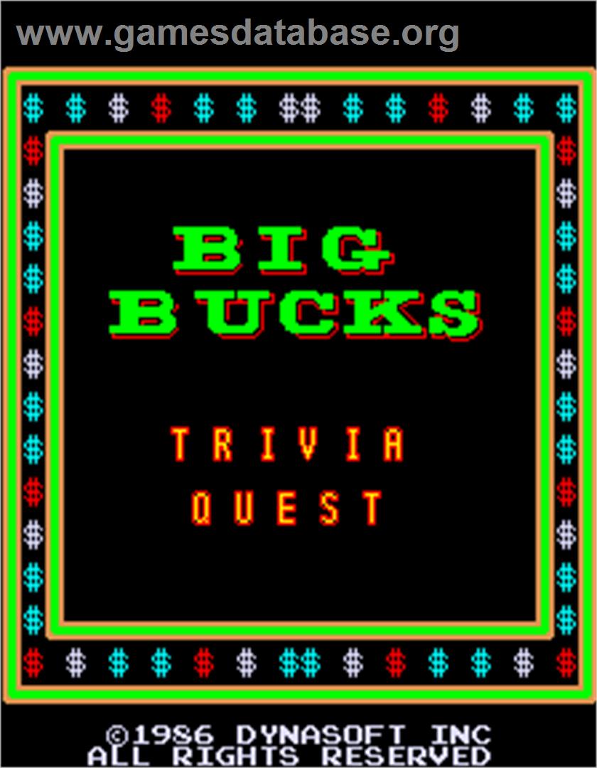 Big Bucks - Arcade - Artwork - Title Screen
