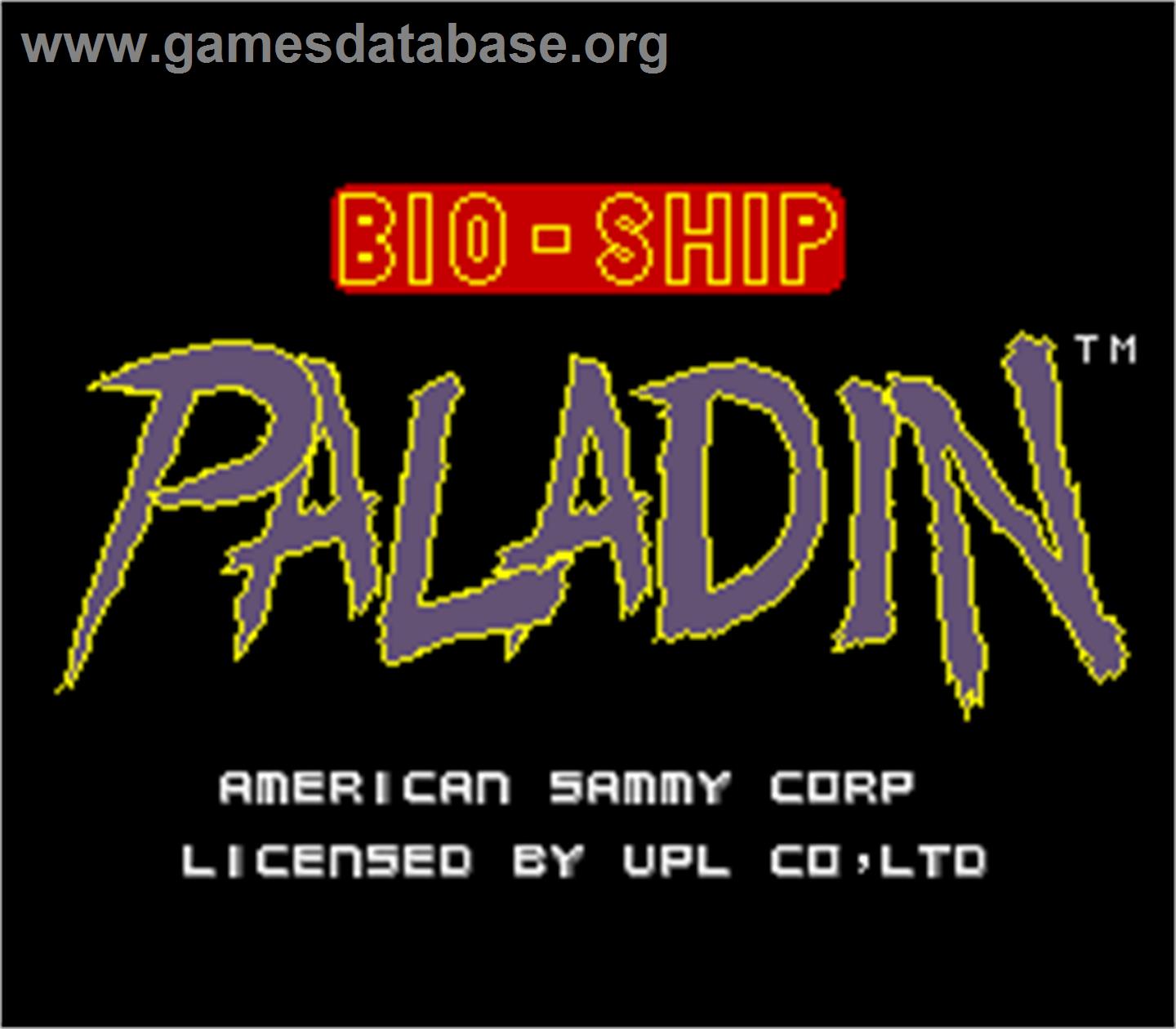Bio-ship Paladin - Arcade - Artwork - Title Screen