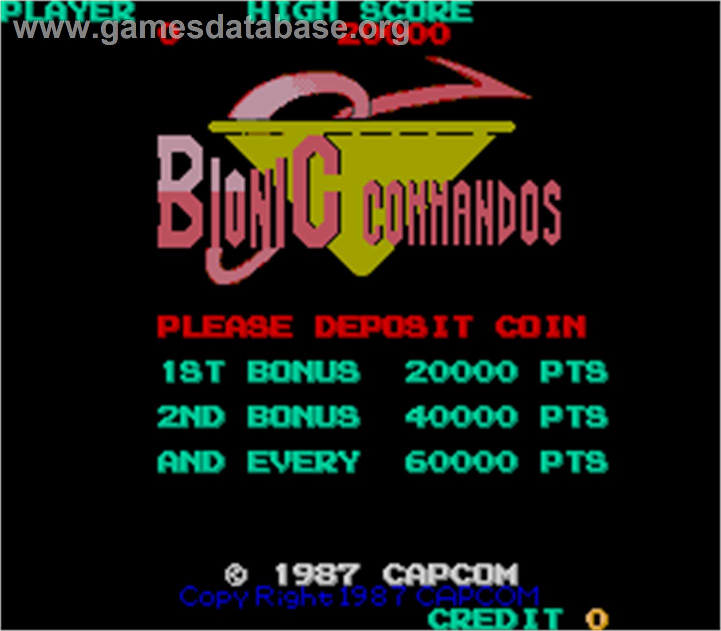 Bionic Commandos - Arcade - Artwork - Title Screen