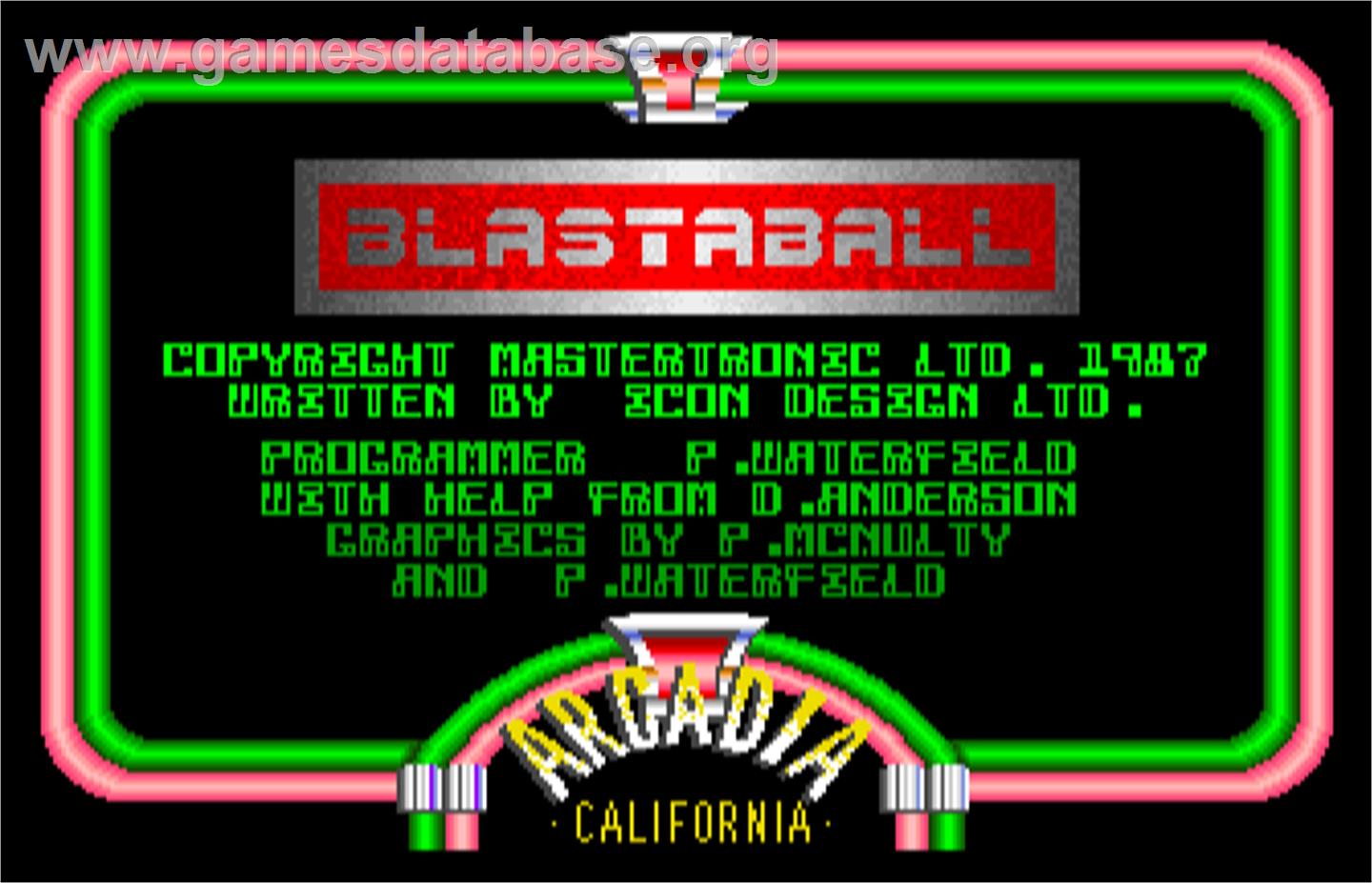 Blastaball - Arcade - Artwork - Title Screen
