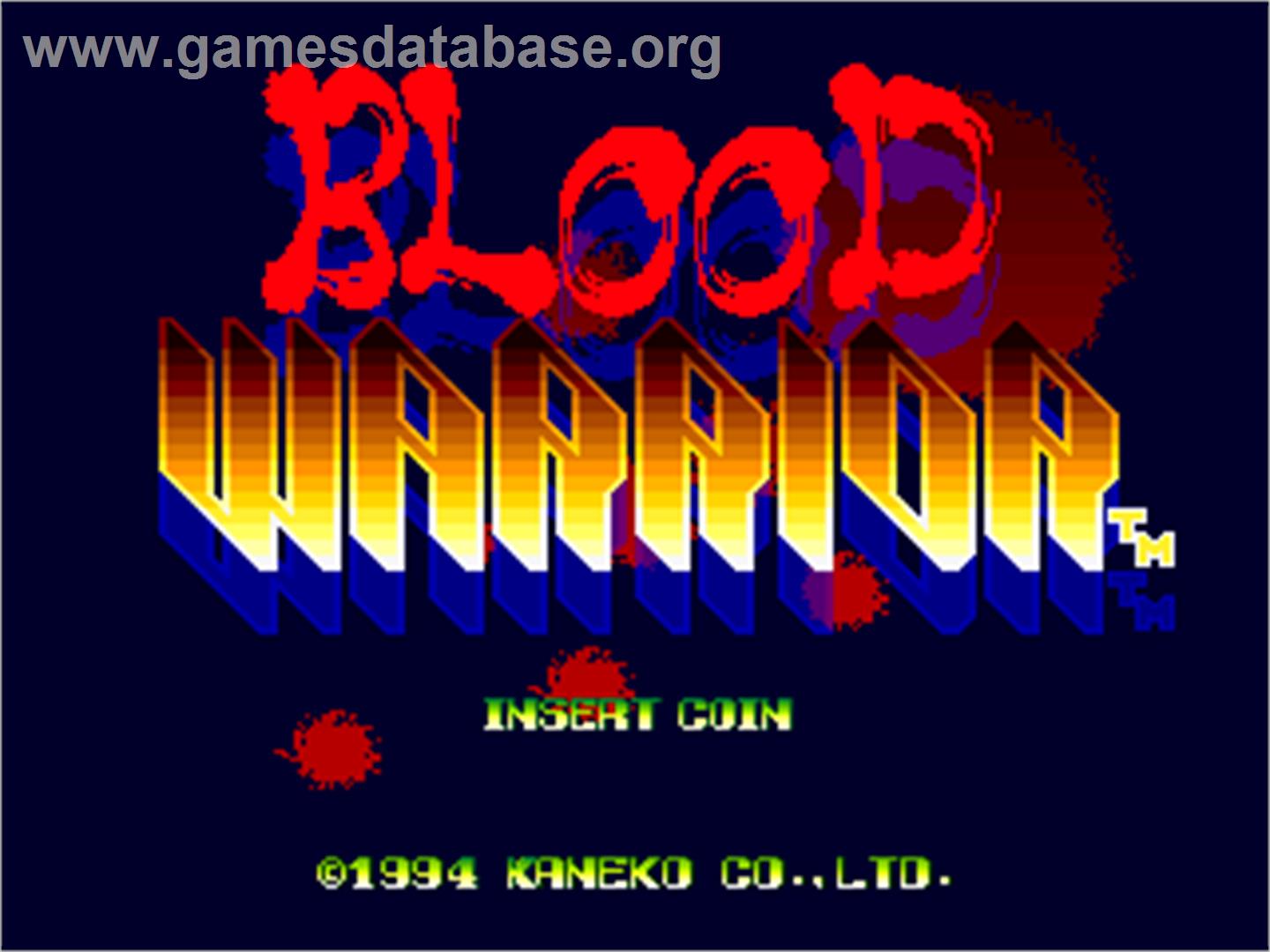 Blood Warrior - Arcade - Artwork - Title Screen