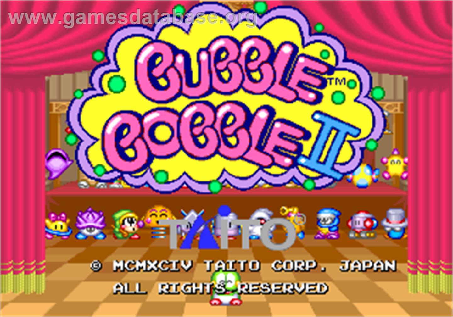 Bubble Bobble II - Arcade - Artwork - Title Screen