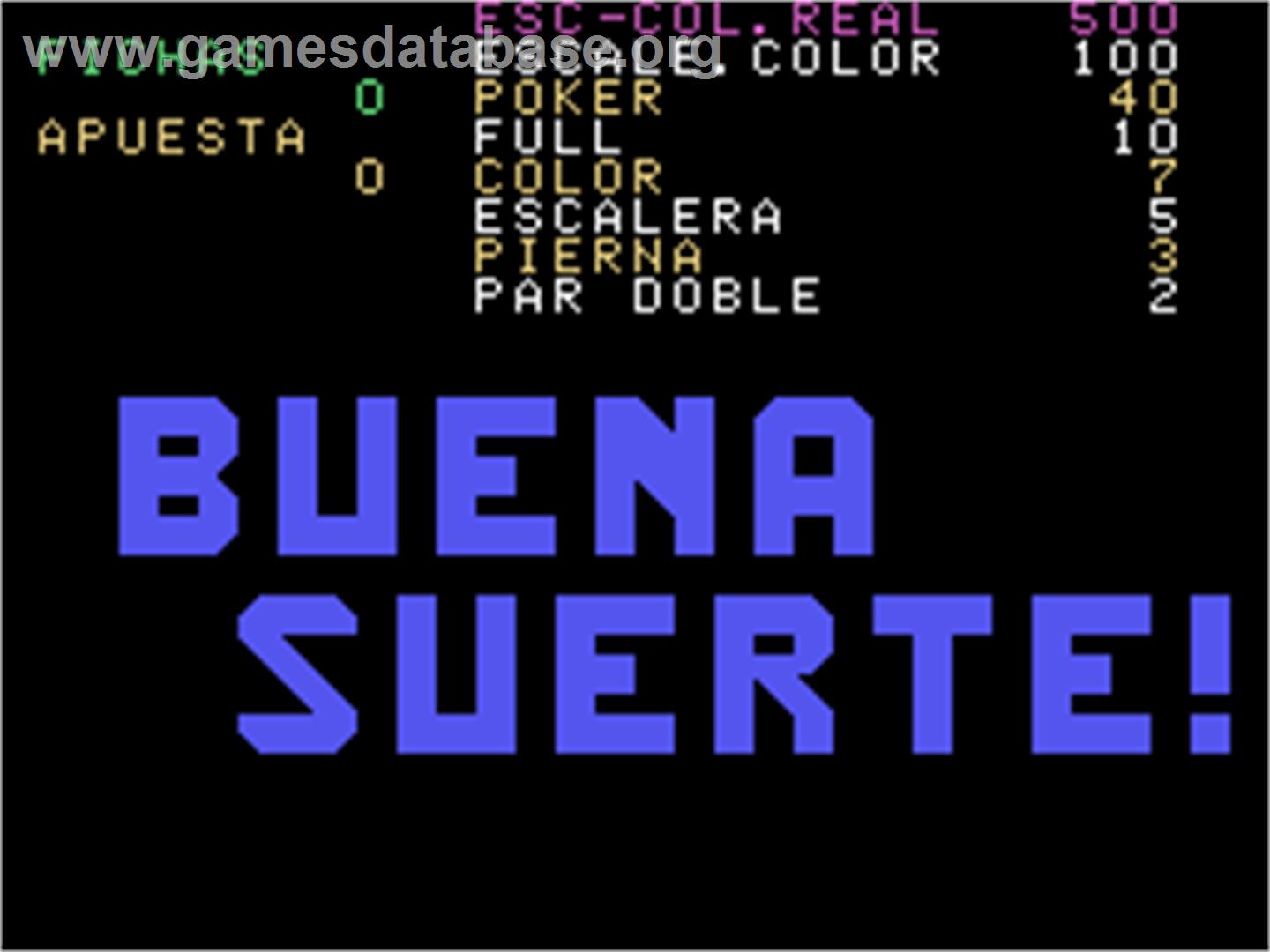 Buena Suerte '94 - Arcade - Artwork - Title Screen