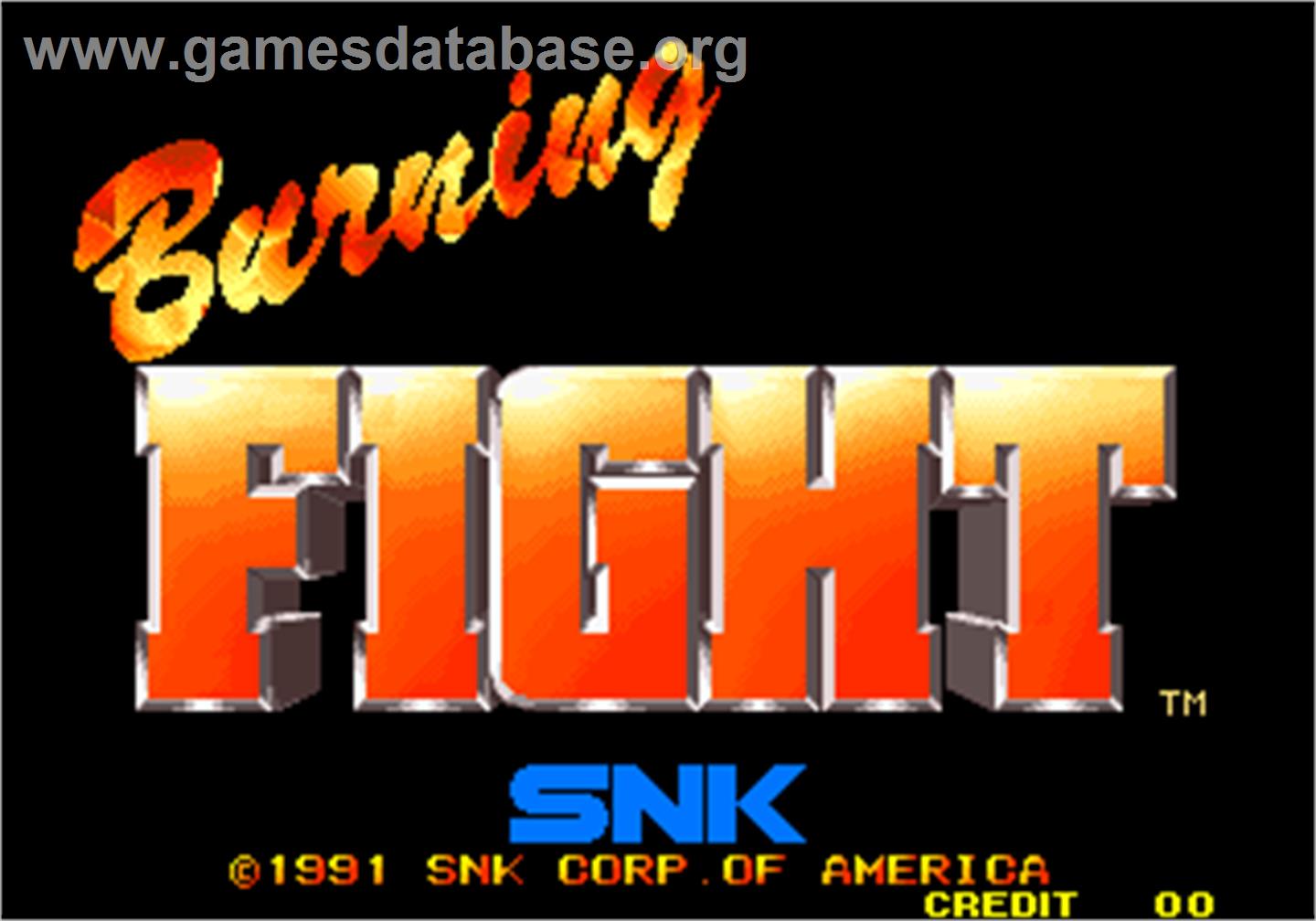 Burning Fight - Arcade - Artwork - Title Screen