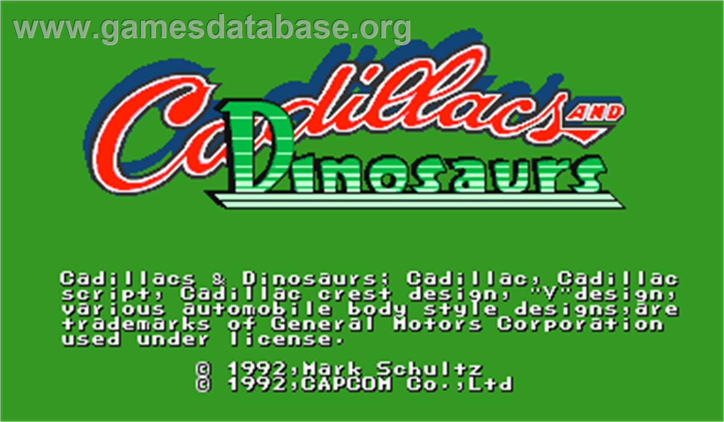 Cadillacs and Dinosaurs - Arcade - Artwork - Title Screen