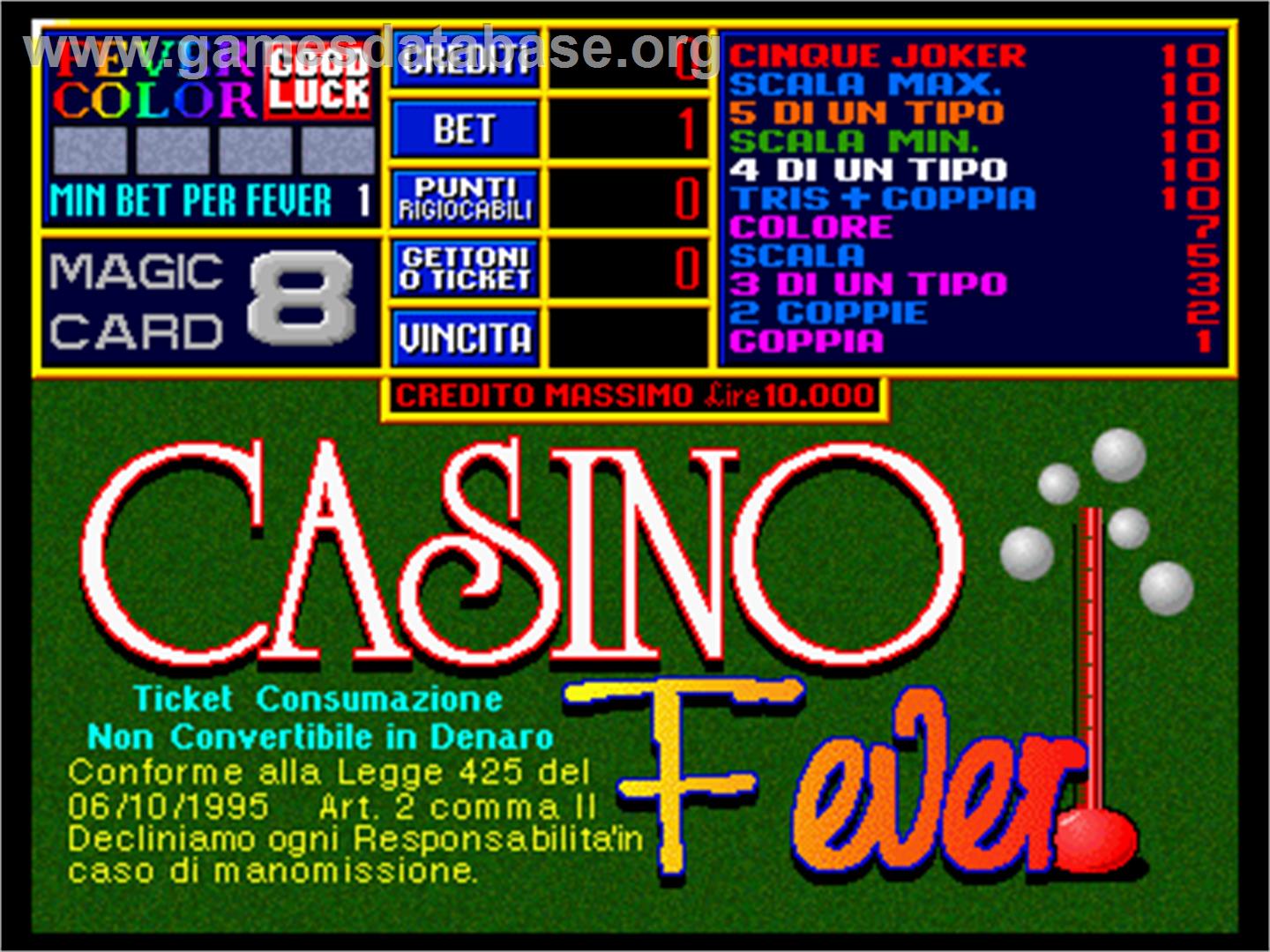 Casino Fever 1k - Arcade - Artwork - Title Screen
