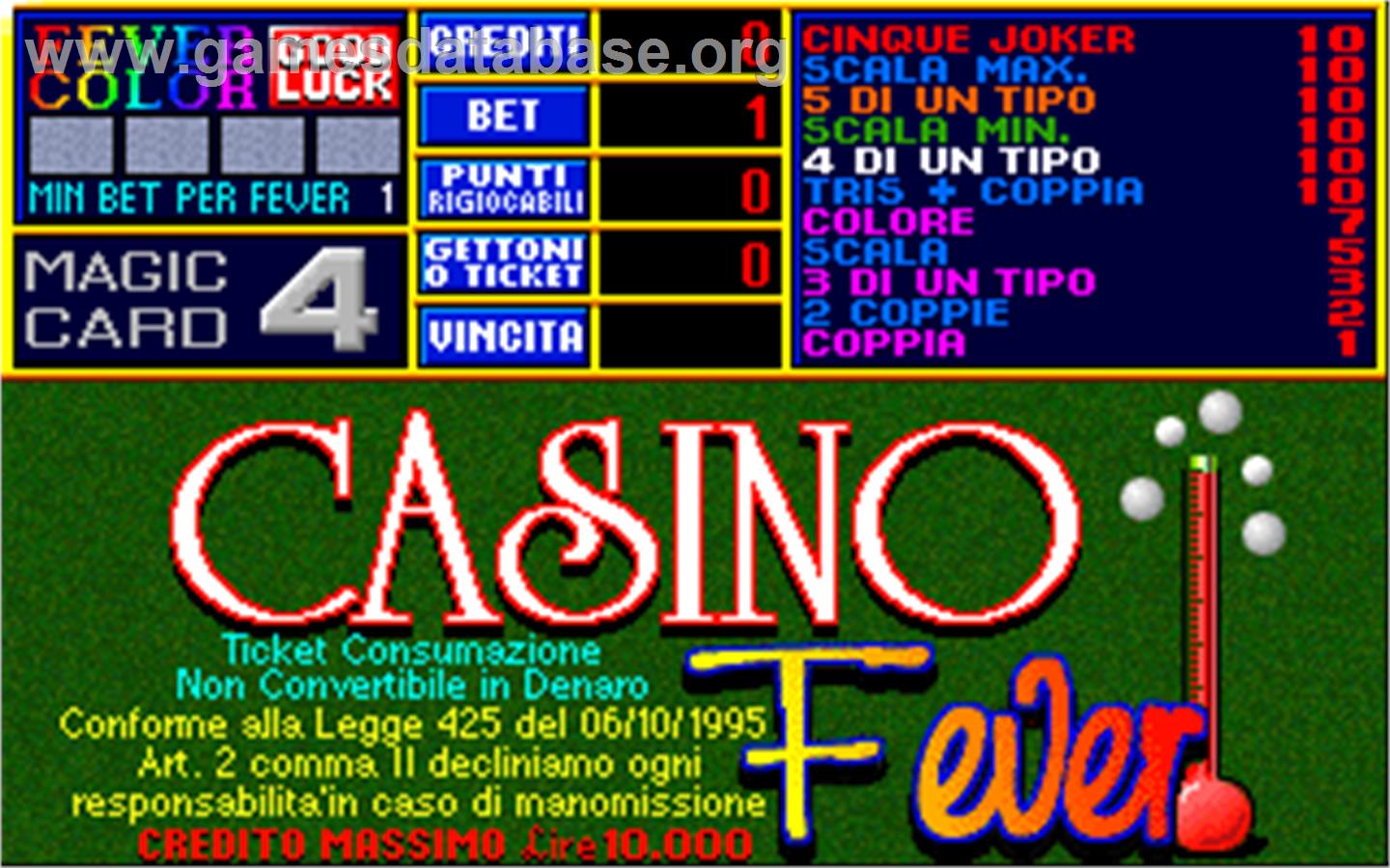 Casino Fever 5.0 - Arcade - Artwork - Title Screen
