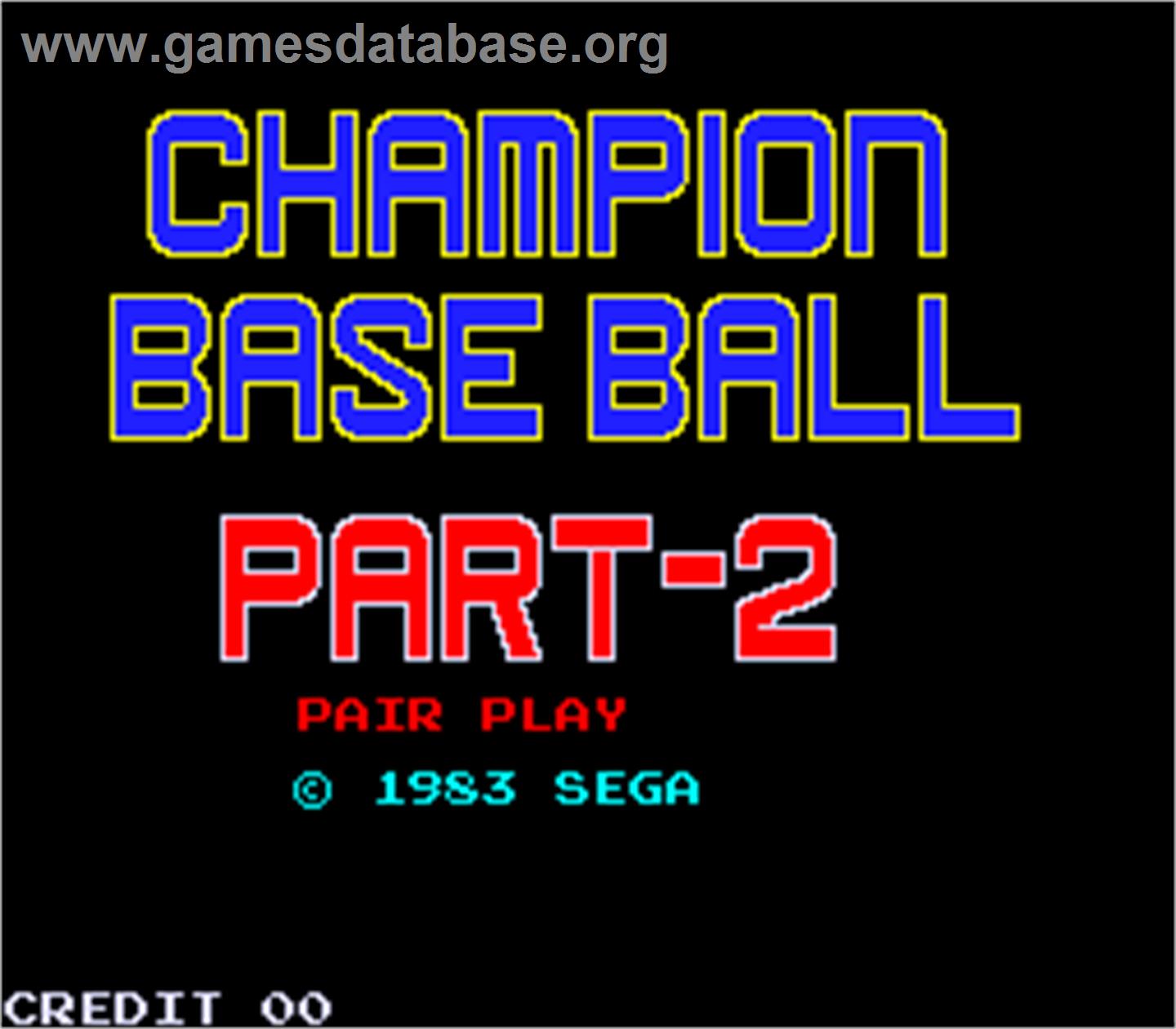 Champion Base Ball Part-2 - Arcade - Artwork - Title Screen