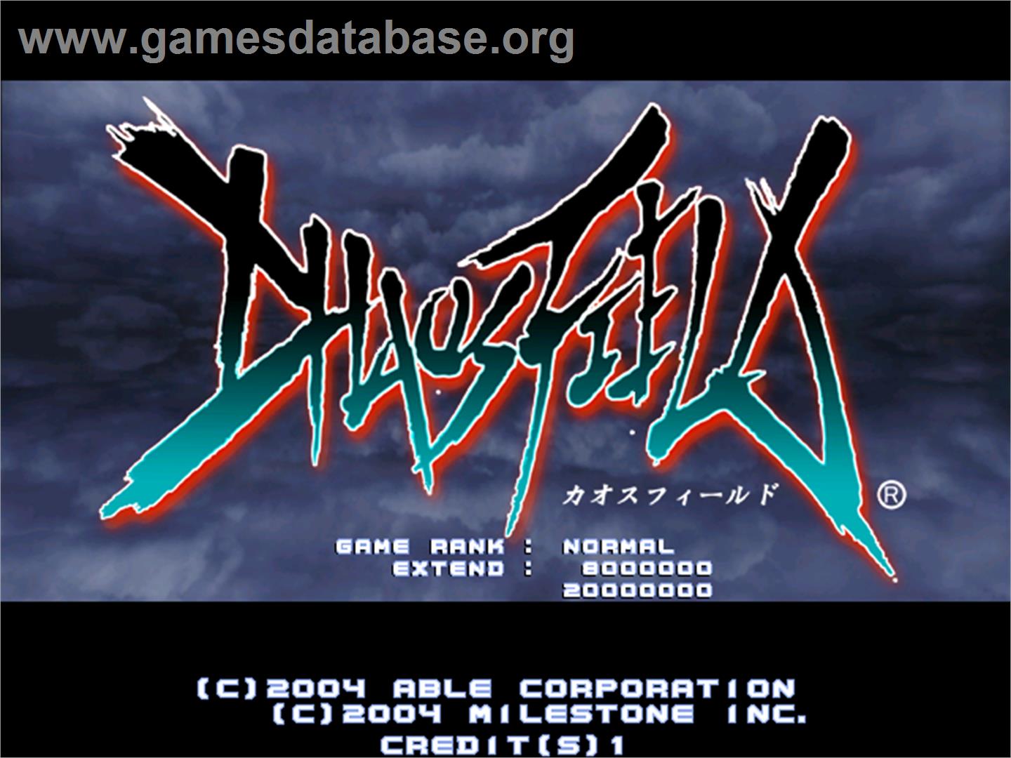 Chaos Field - Arcade - Artwork - Title Screen