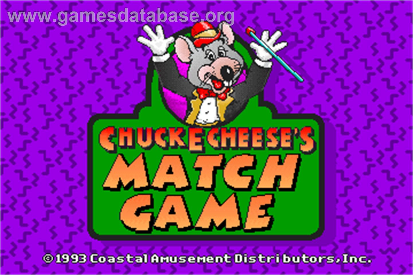 ChuckECheese's Match Game - Arcade - Artwork - Title Screen