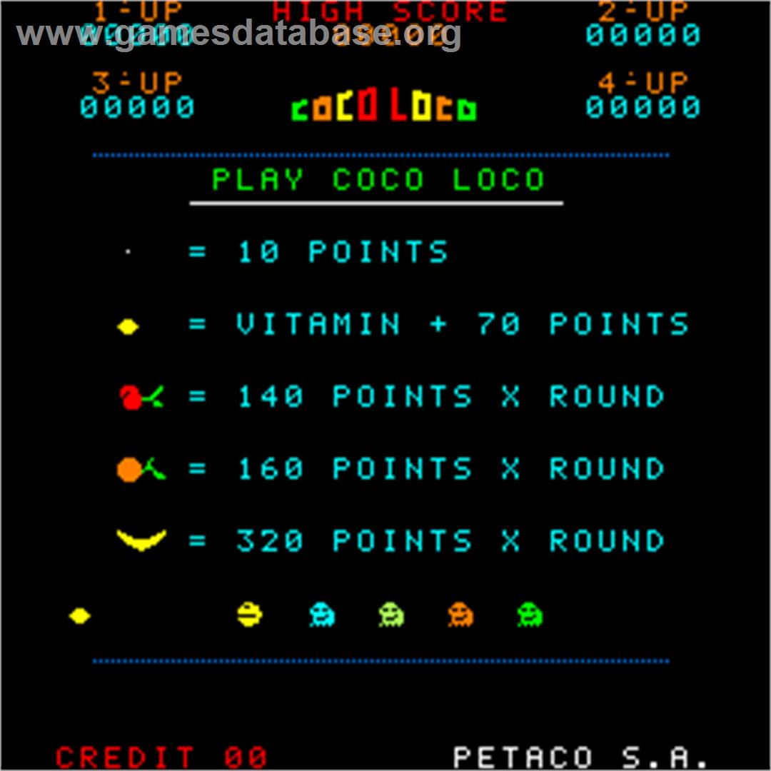 Coco Loco - Arcade - Artwork - Title Screen