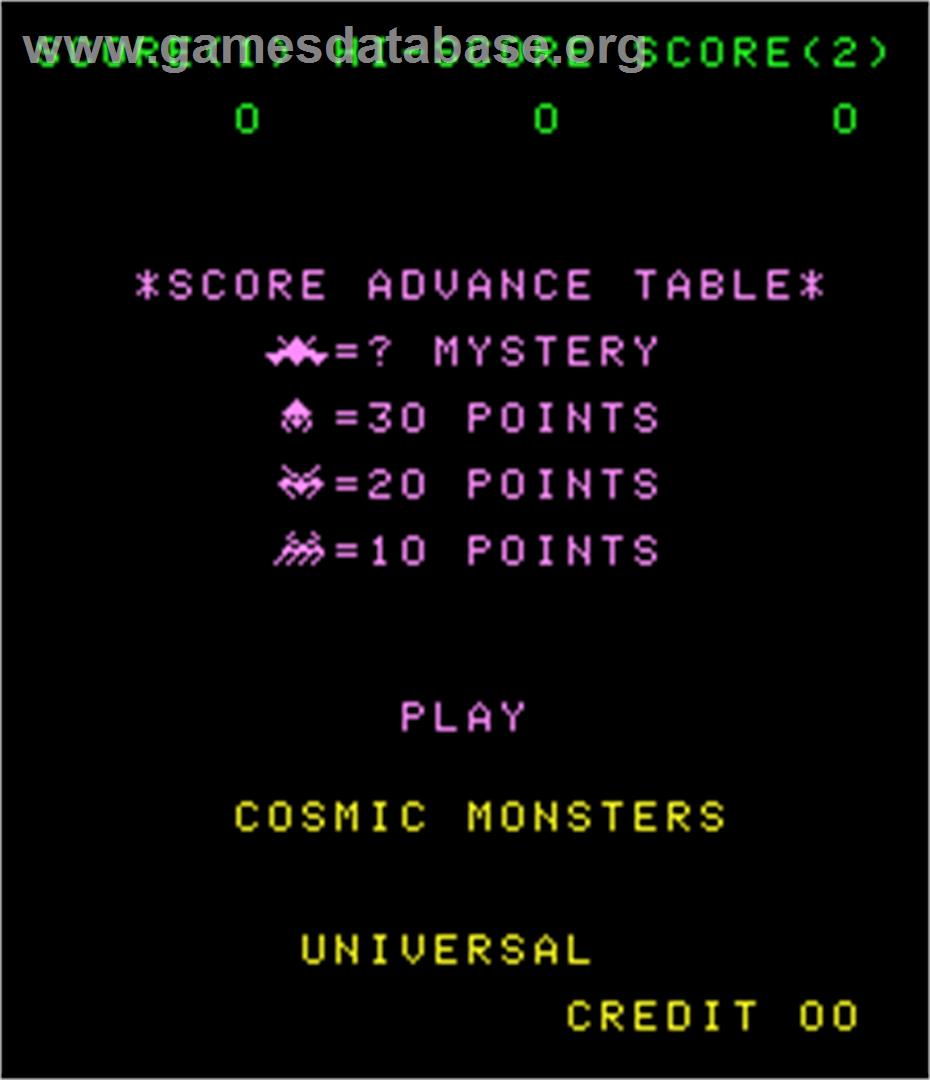 Cosmic Monsters 2 - Arcade - Artwork - Title Screen