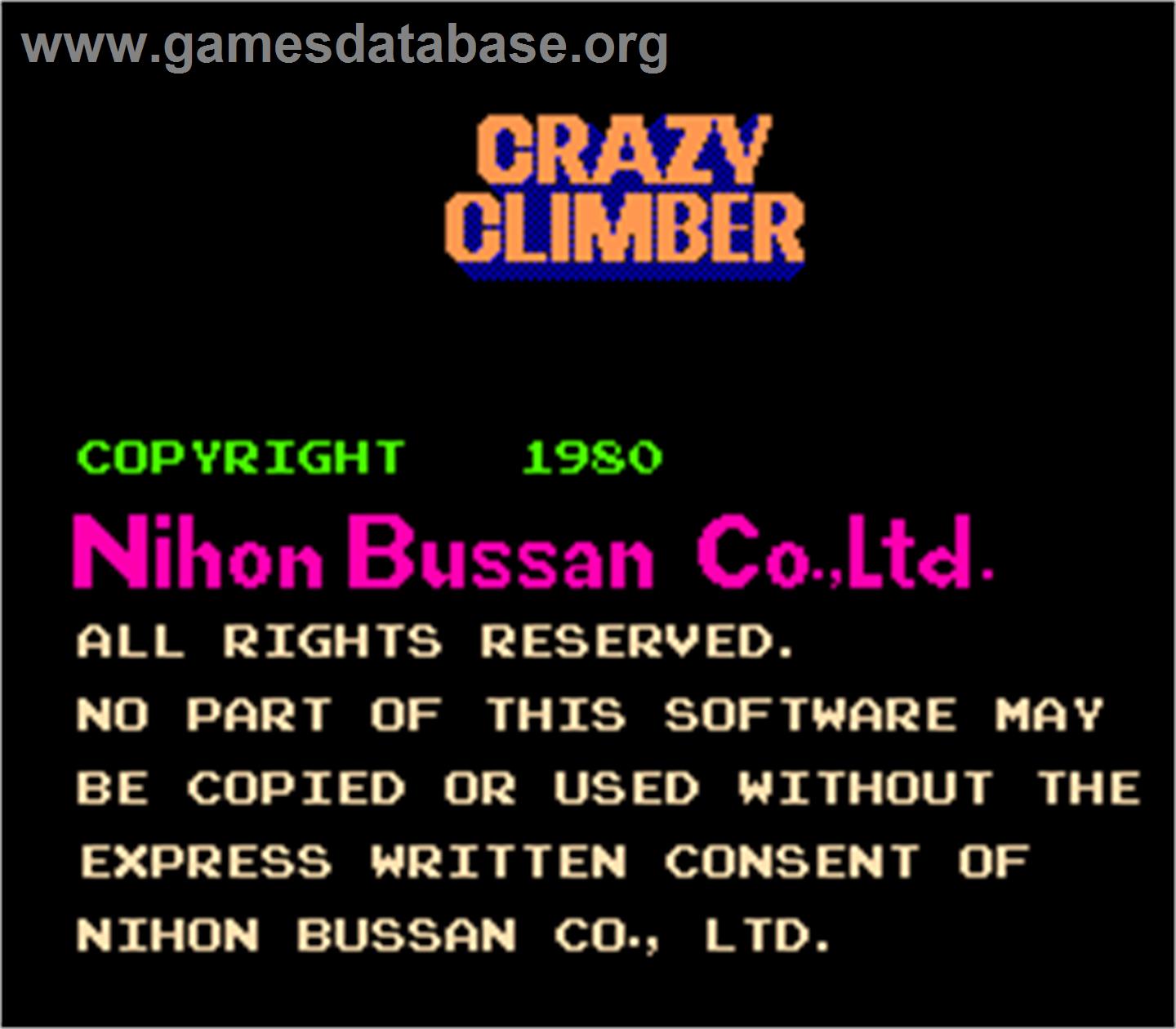 Crazy Climber - Arcade - Artwork - Title Screen