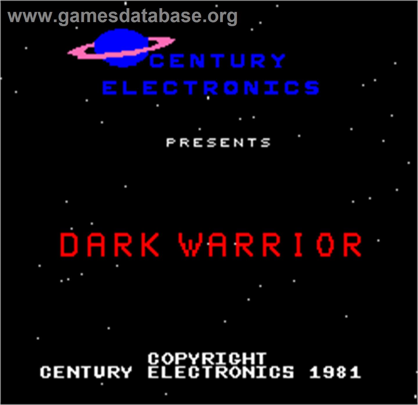 Dark Warrior - Arcade - Artwork - Title Screen