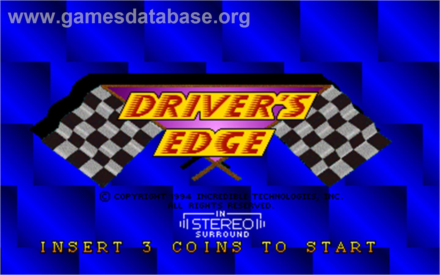 Driver's Edge - Arcade - Artwork - Title Screen