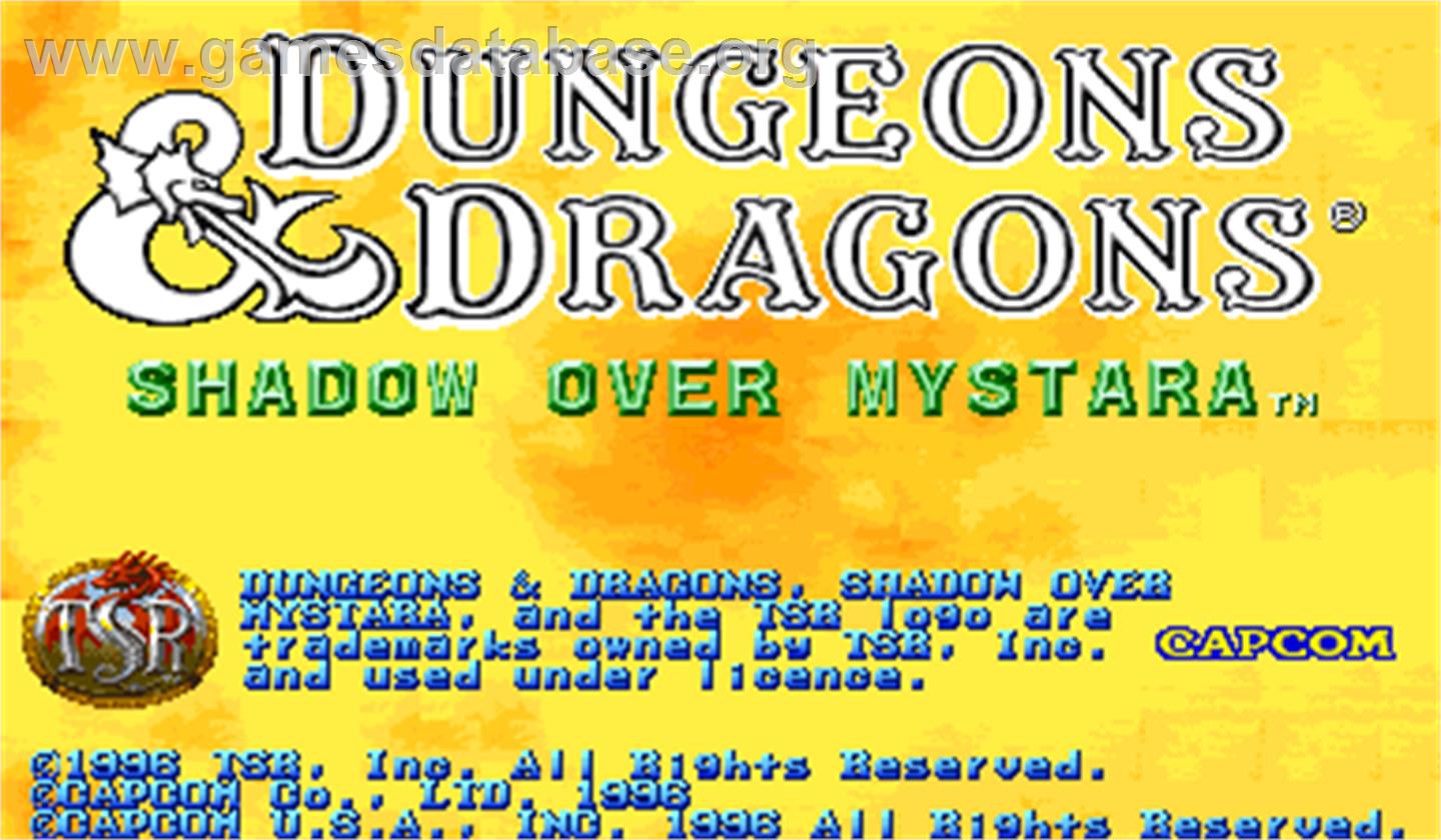Dungeons & Dragons: Shadow over Mystara - Arcade - Artwork - Title Screen