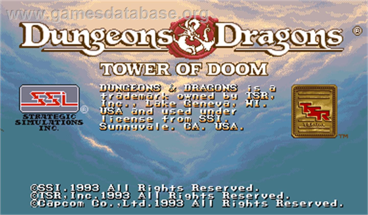 Dungeons & Dragons: Tower of Doom - Arcade - Artwork - Title Screen