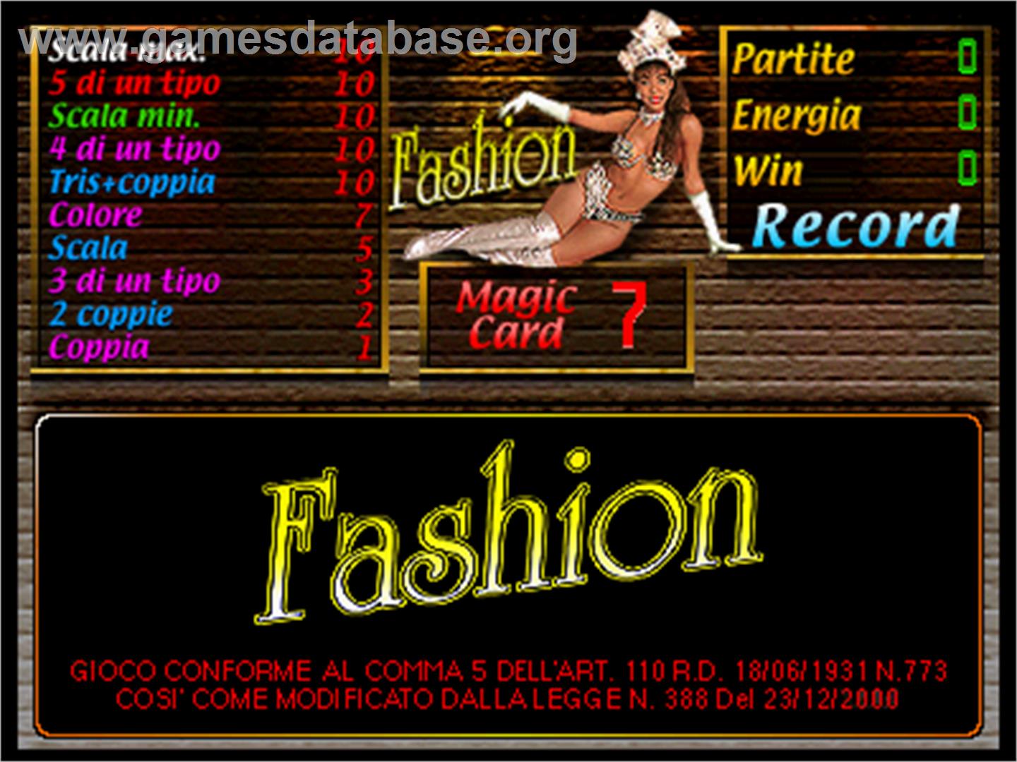 Fashion - Arcade - Artwork - Title Screen