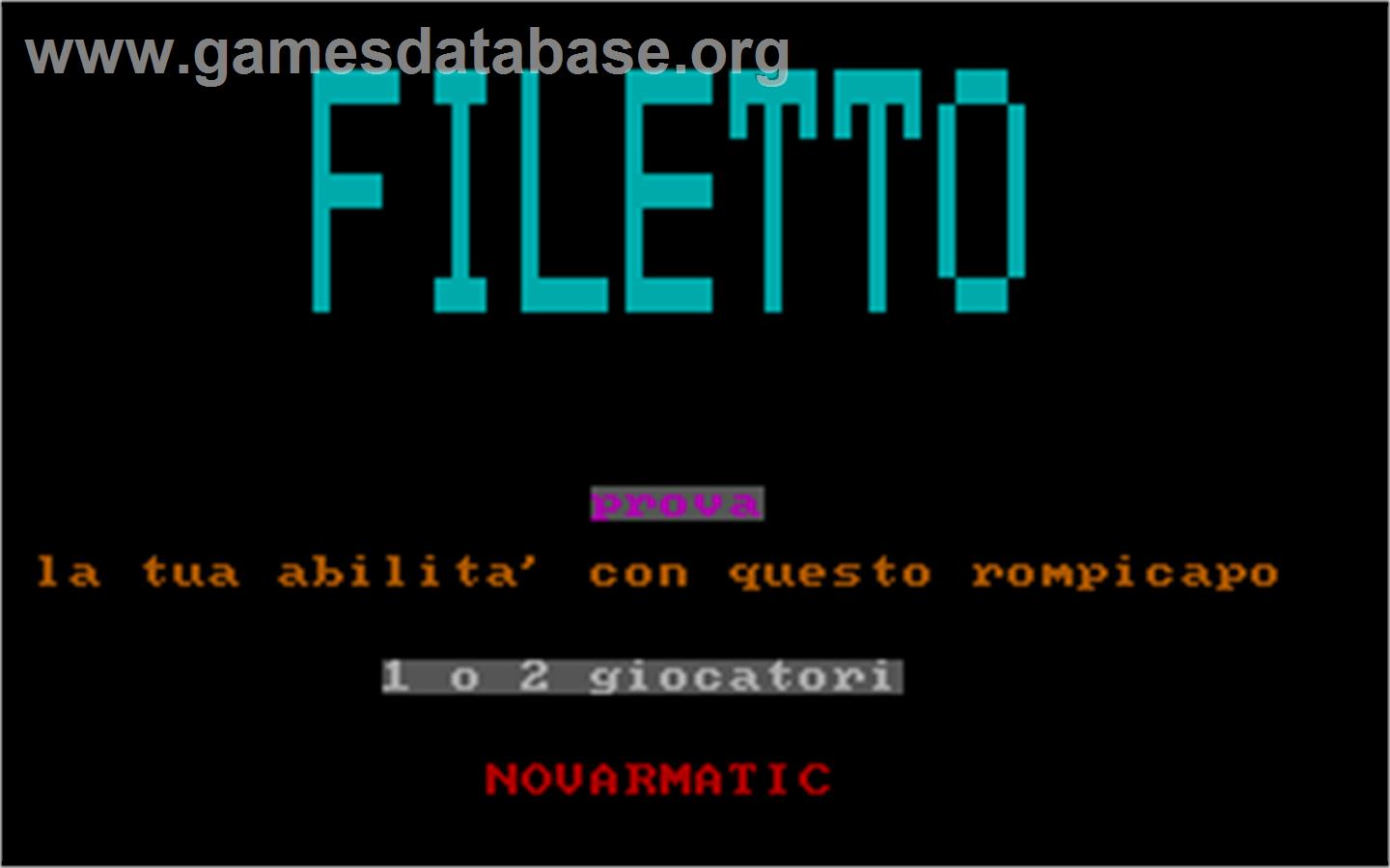 Filetto - Arcade - Artwork - Title Screen
