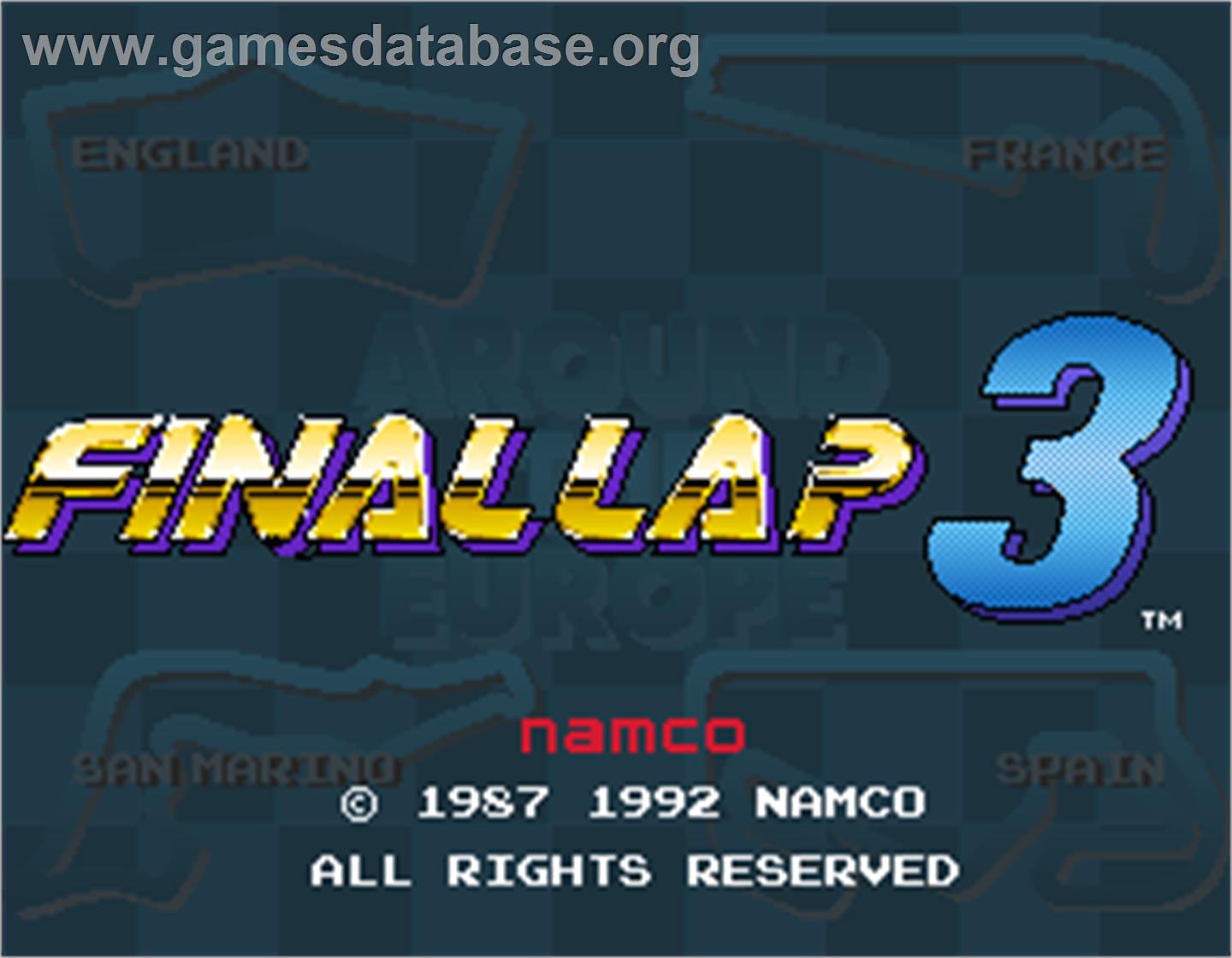 Final Lap 3 - Arcade - Artwork - Title Screen