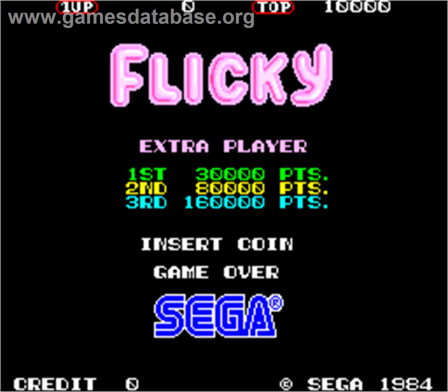 Flicky - Arcade - Artwork - Title Screen
