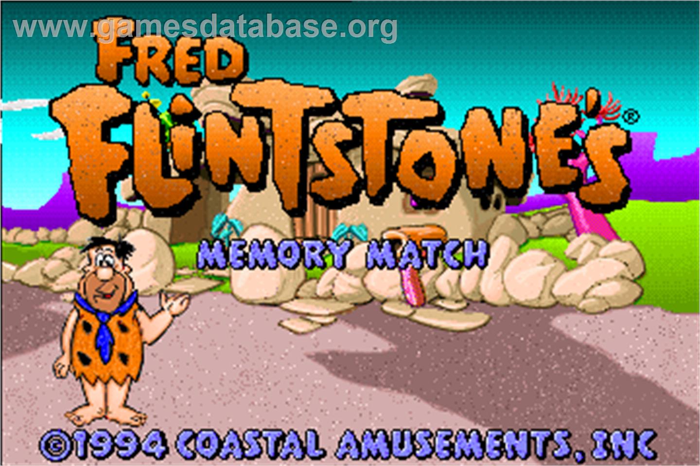 Fred Flintstones' Memory Match - Arcade - Artwork - Title Screen
