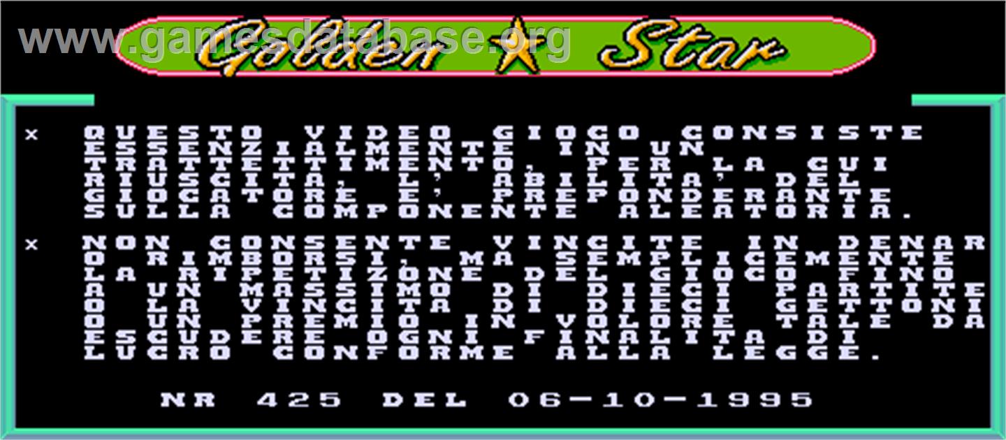 Golden Star - Arcade - Artwork - Title Screen