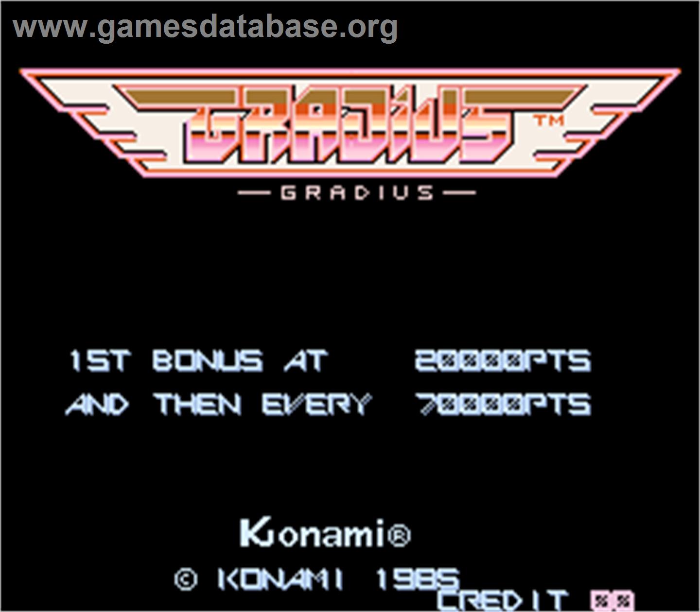 Gradius - Arcade - Artwork - Title Screen