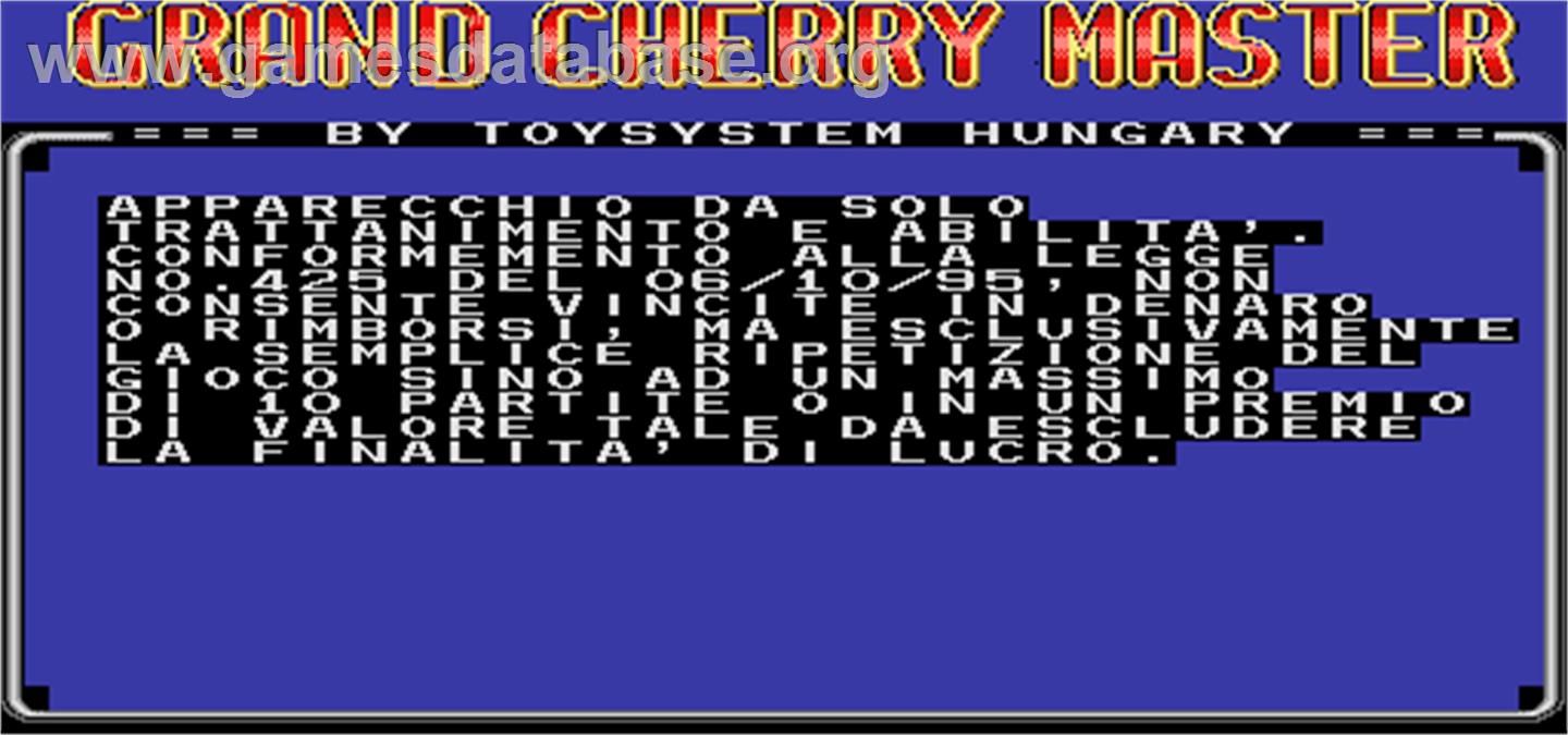 Grand Cherry Master - Arcade - Artwork - Title Screen