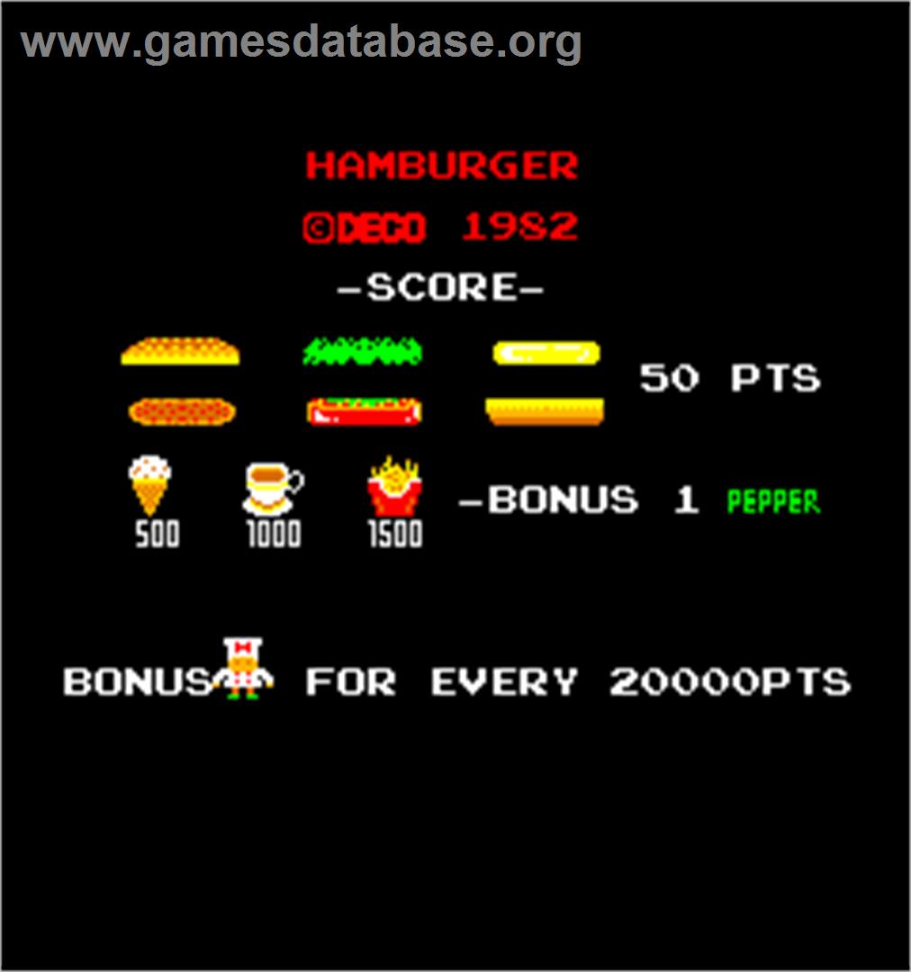 Hamburger - Arcade - Artwork - Title Screen