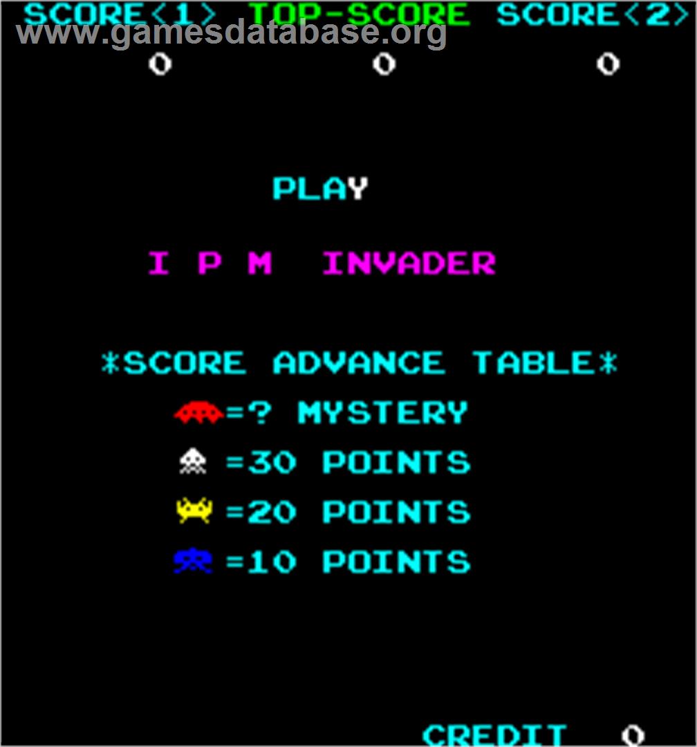 IPM Invader - Arcade - Artwork - Title Screen