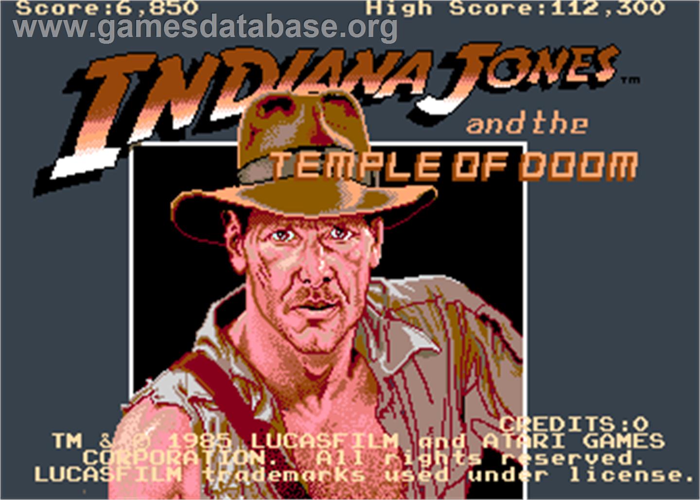Indiana Jones and the Temple of Doom - Arcade - Artwork - Title Screen