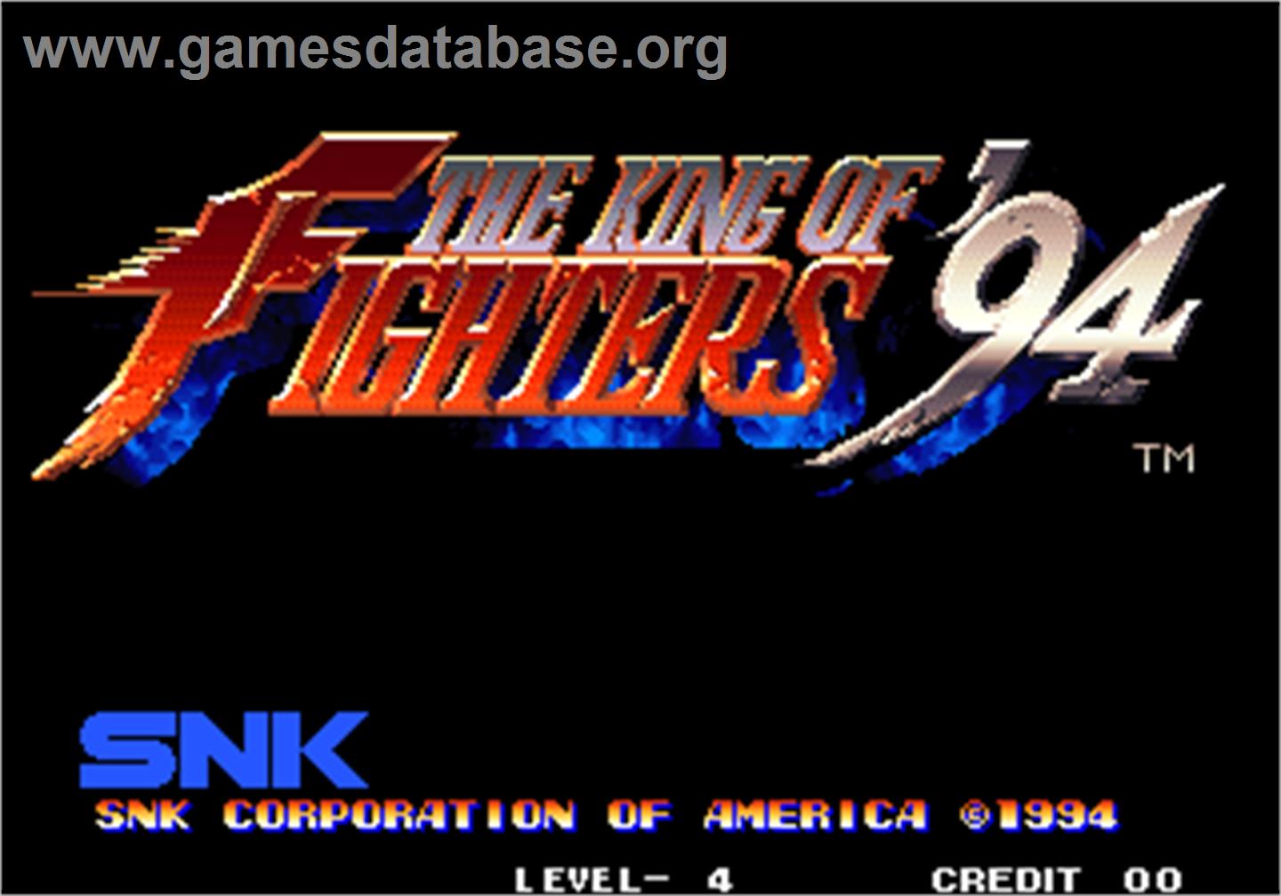 King of Fighters '94, The - Arcade - Artwork - Title Screen