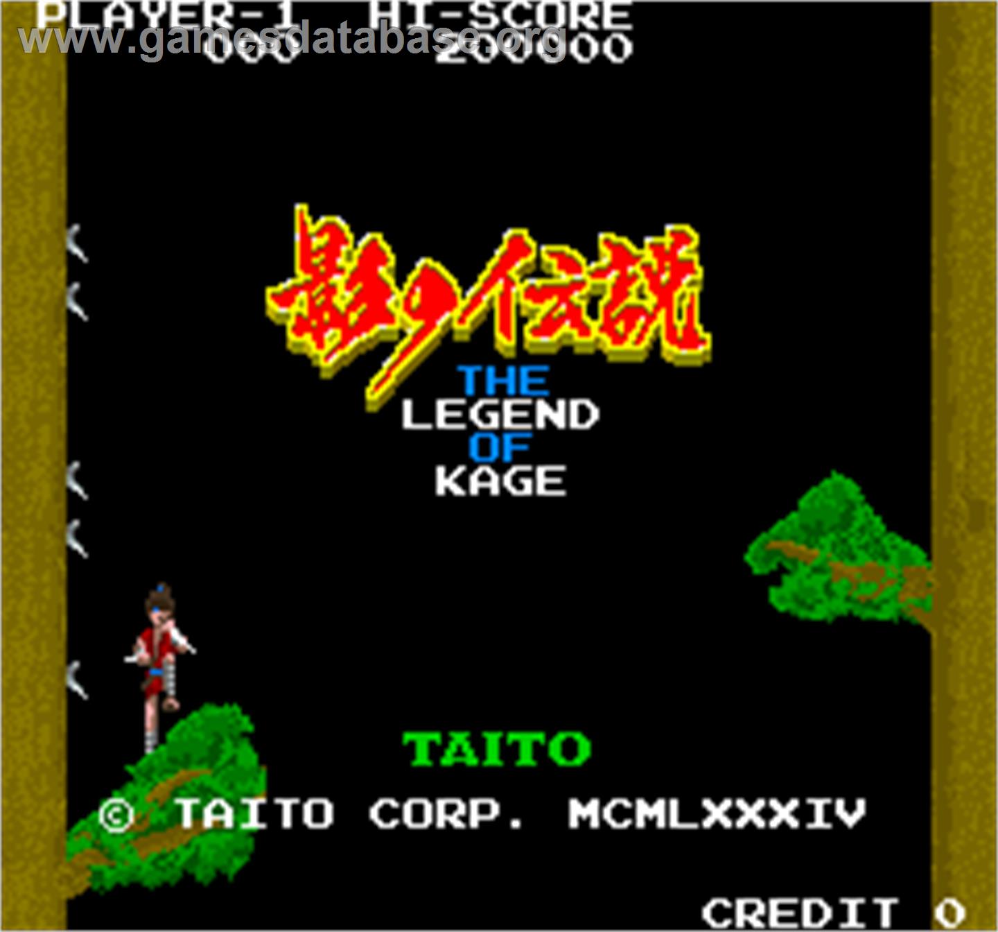 Legend of Kage, The - Arcade - Artwork - Title Screen