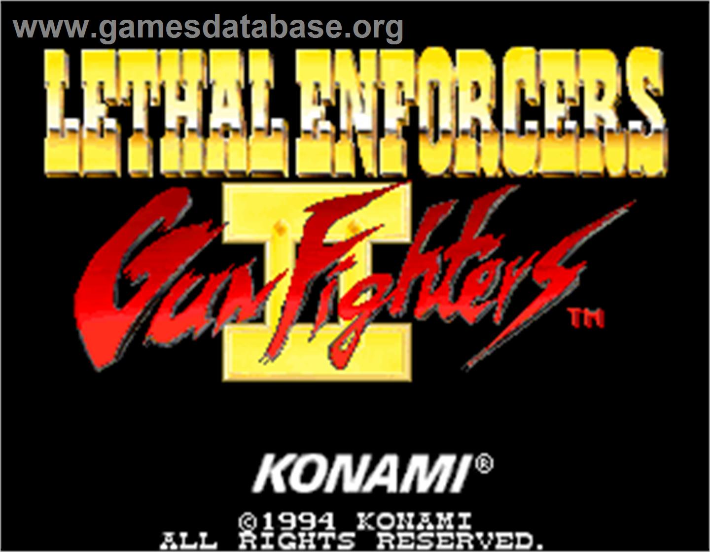 Lethal Enforcers II: Gun Fighters - Arcade - Artwork - Title Screen