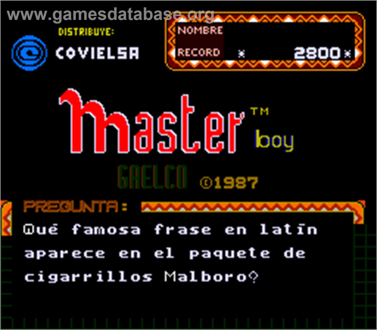 Master Boy - Arcade - Artwork - Title Screen