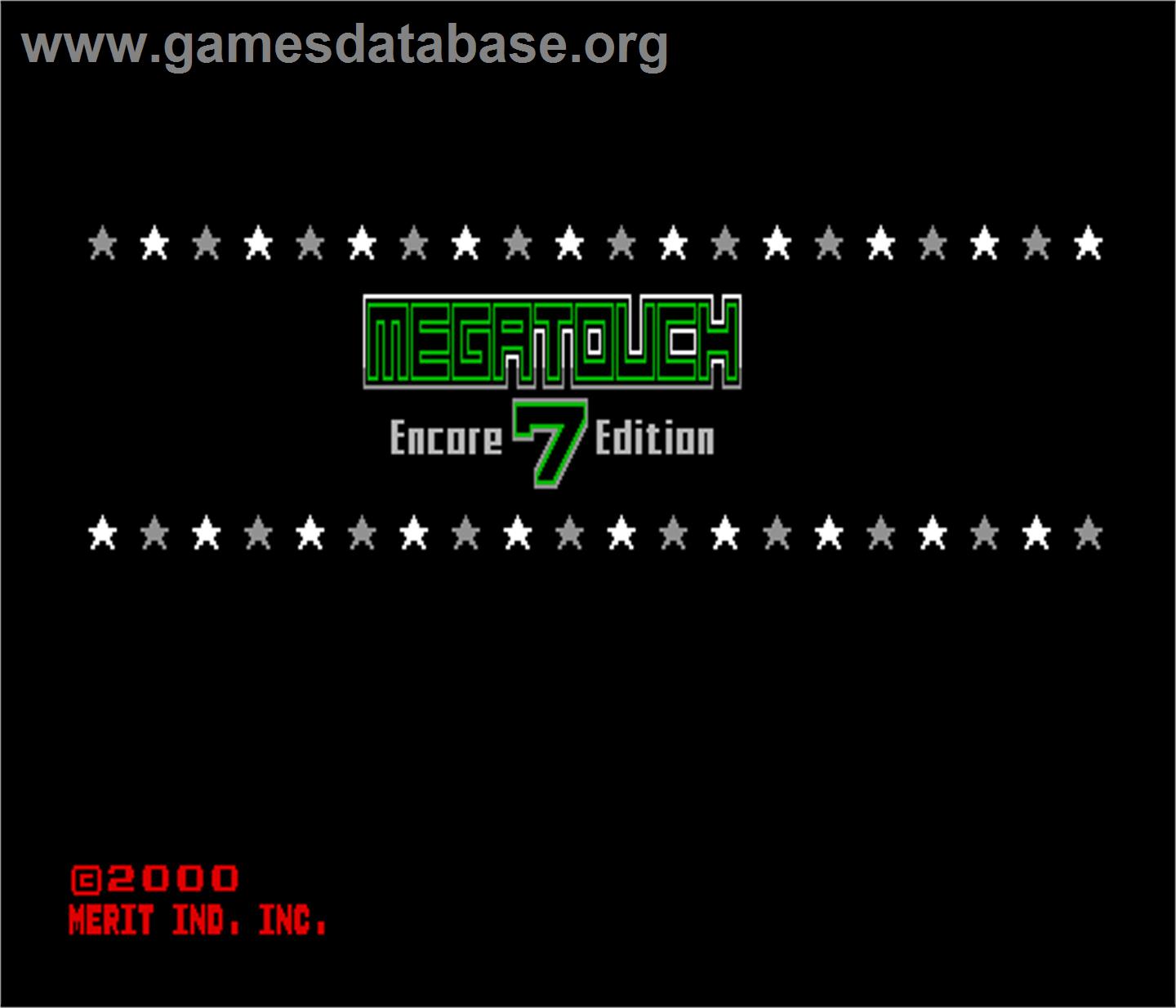 Megatouch 7 Encore Edition - Arcade - Artwork - Title Screen