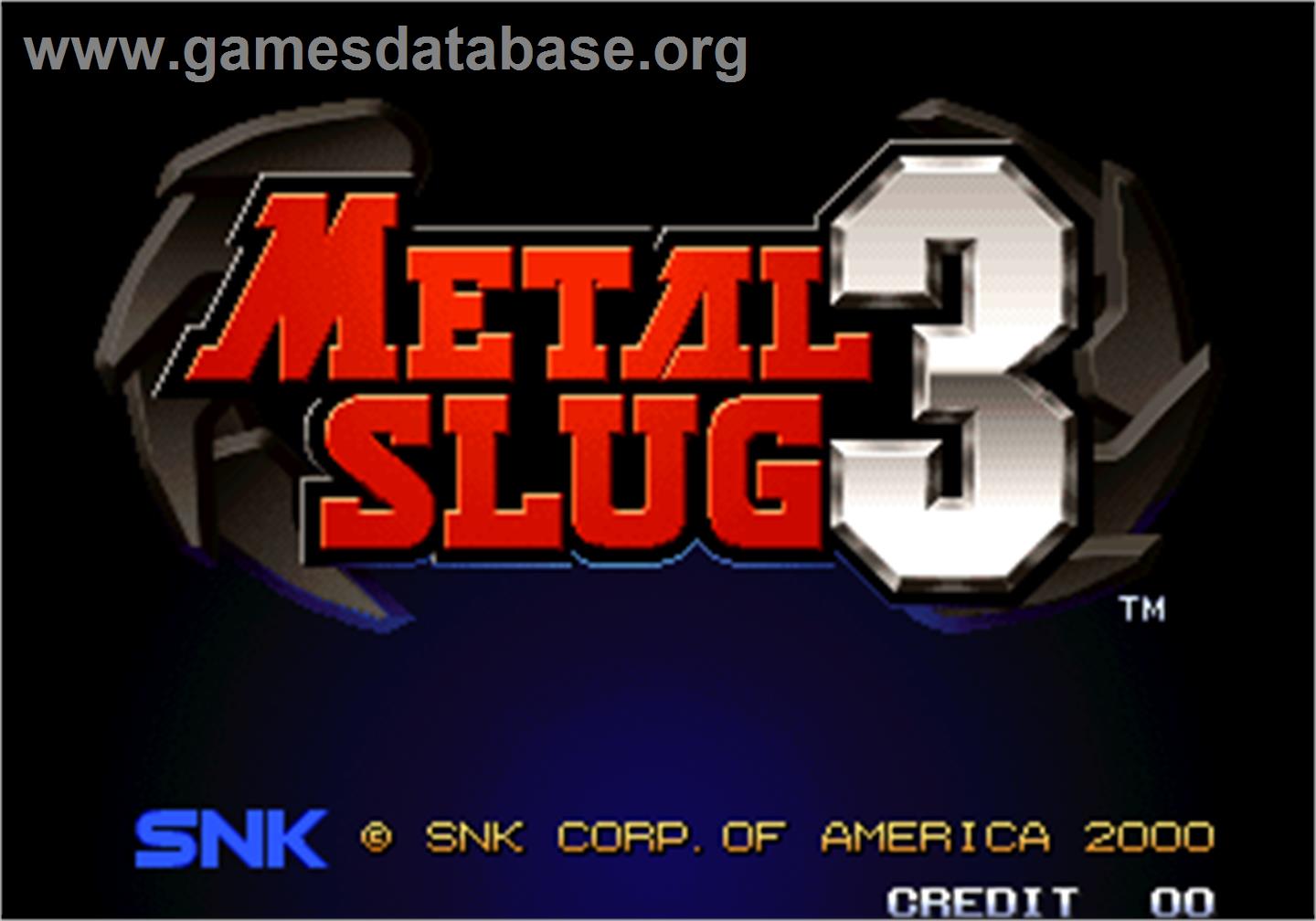 Metal Slug 3 - Arcade - Artwork - Title Screen