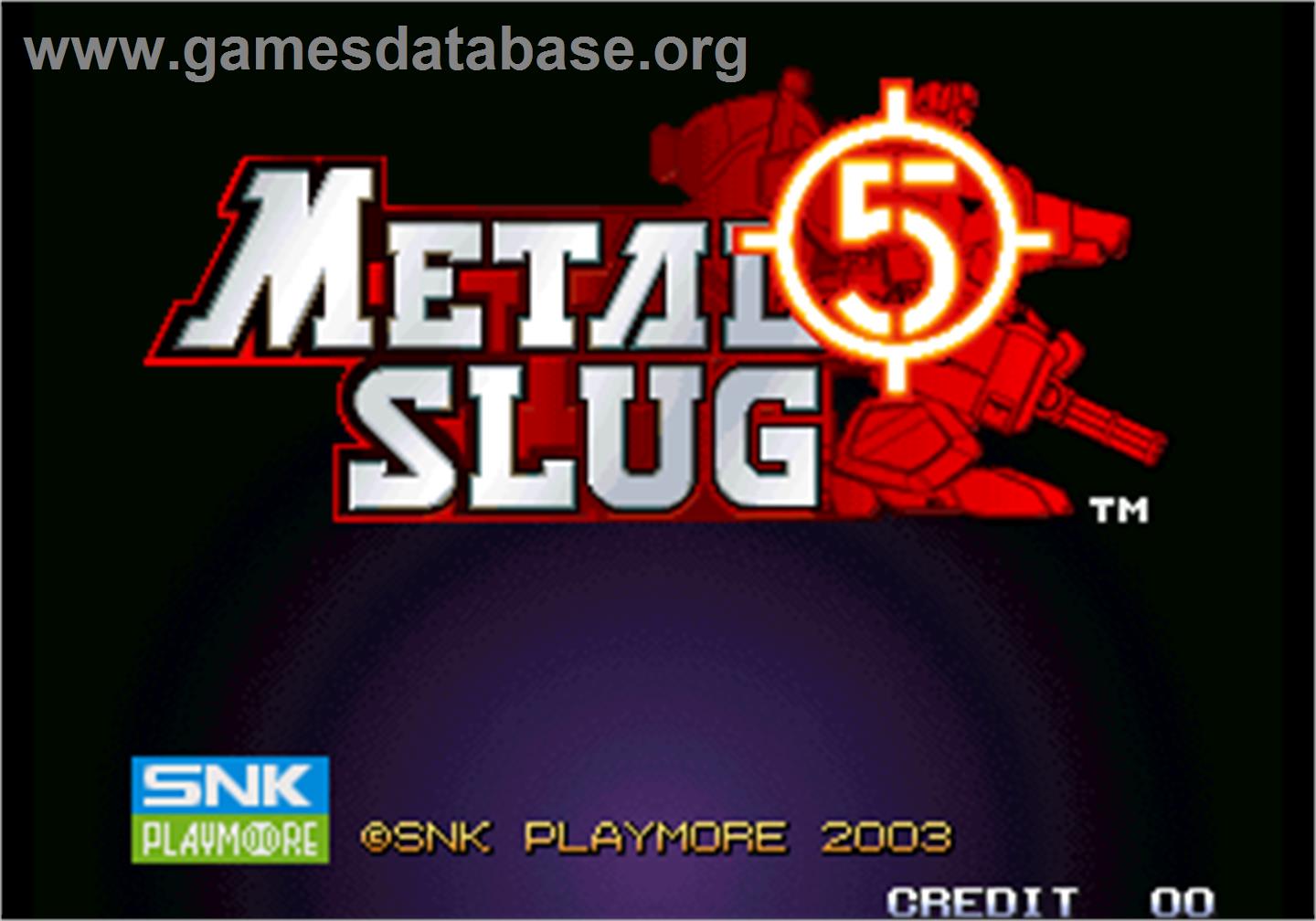 Metal Slug 5 - Arcade - Artwork - Title Screen