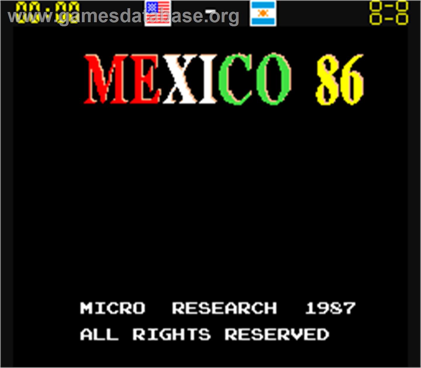 Mexico 86 - Arcade - Artwork - Title Screen
