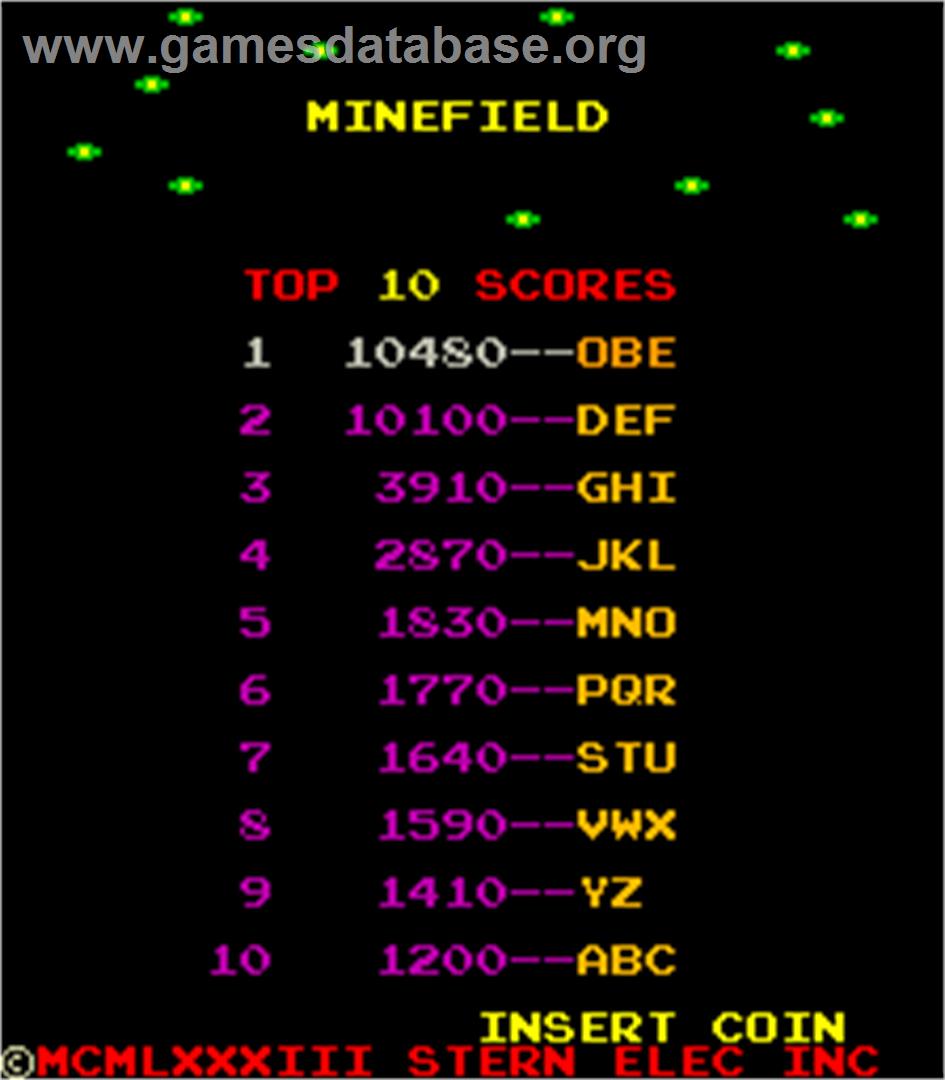 Minefield - Arcade - Artwork - Title Screen