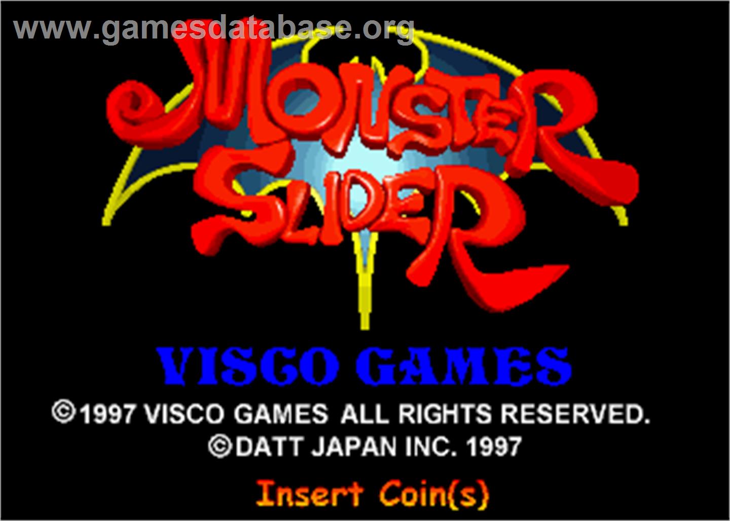 Monster Slider - Arcade - Artwork - Title Screen