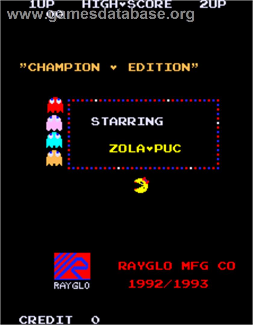 Ms. Pacman Champion Edition / Zola-Puc Gal - Arcade - Artwork - Title Screen