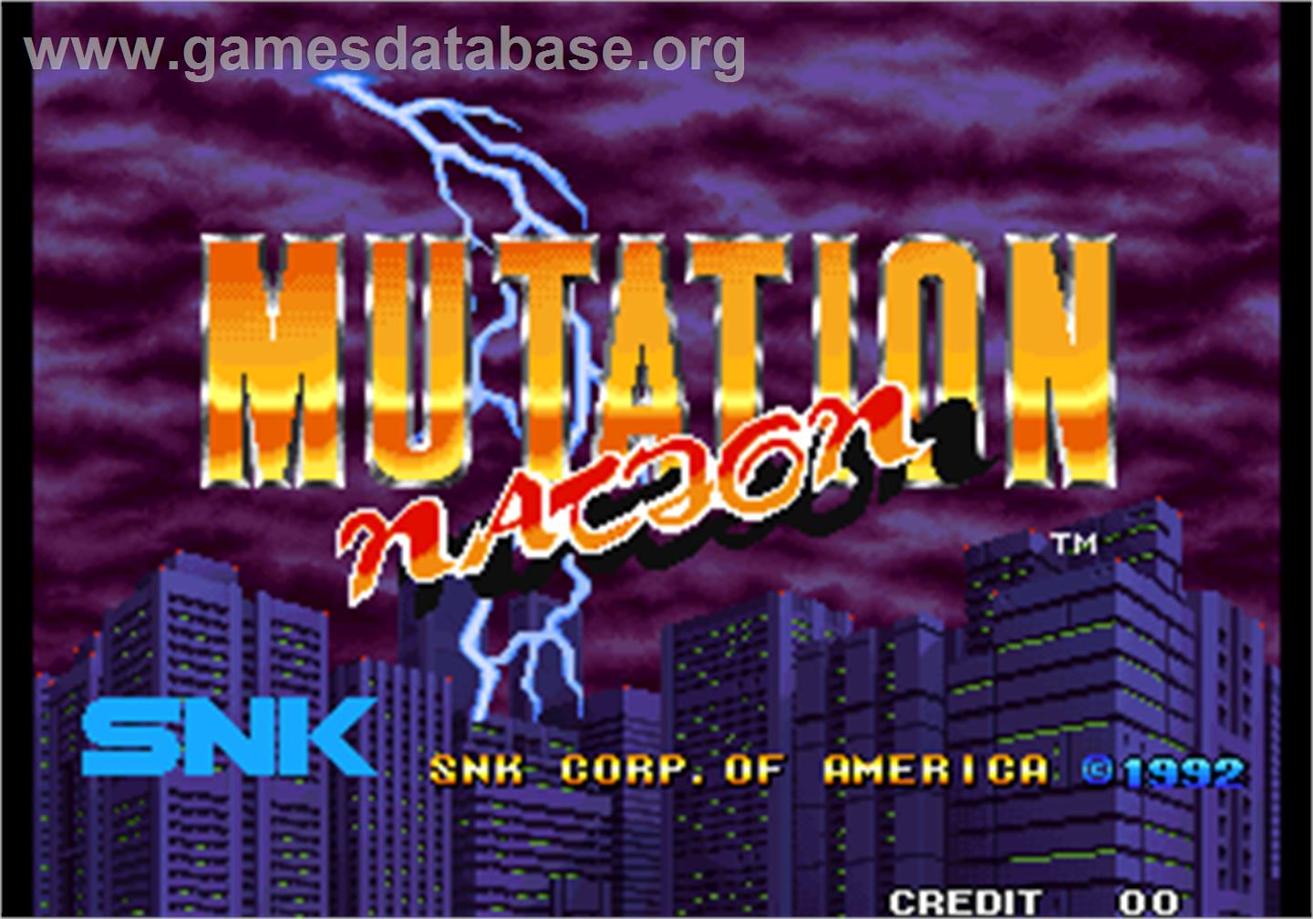 Mutation Nation - Arcade - Artwork - Title Screen