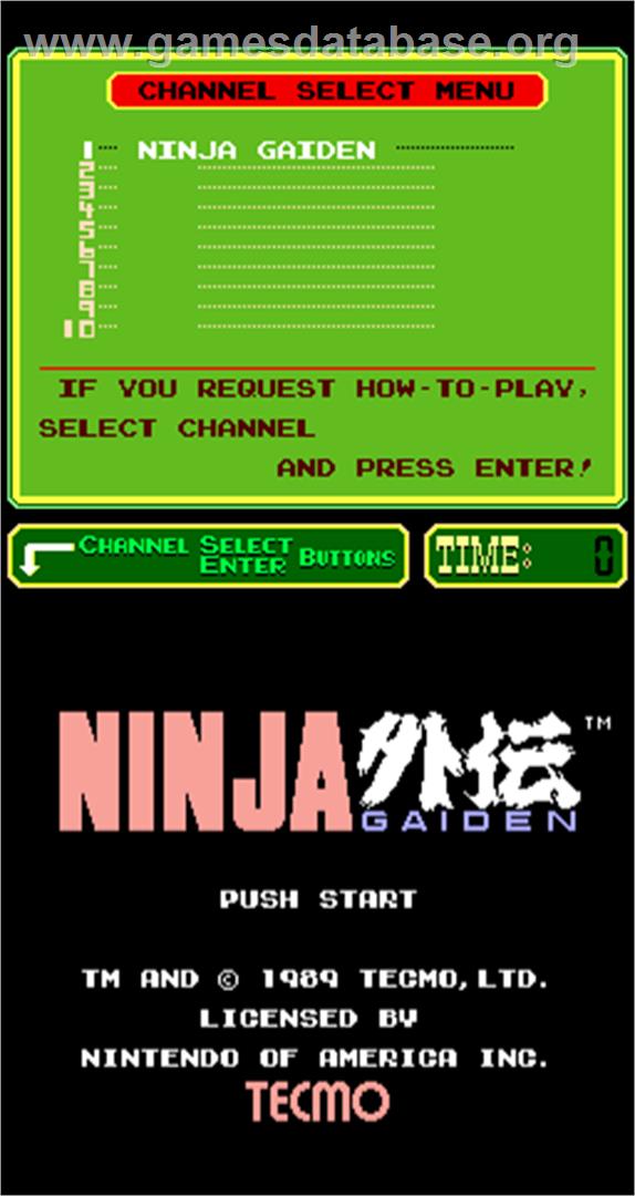 Ninja Gaiden - Arcade - Artwork - Title Screen