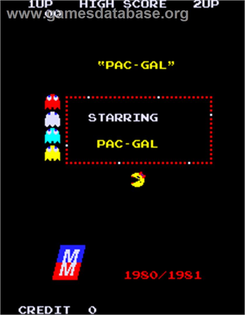 Pac-Gal - Arcade - Artwork - Title Screen