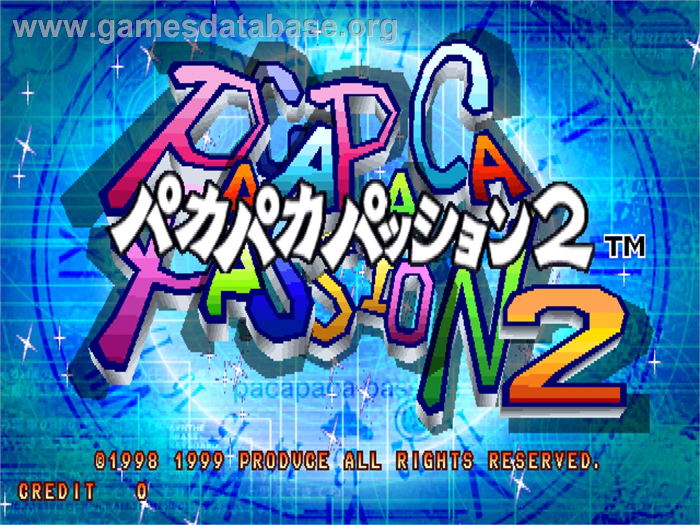 Paca Paca Passion 2 - Arcade - Artwork - Title Screen