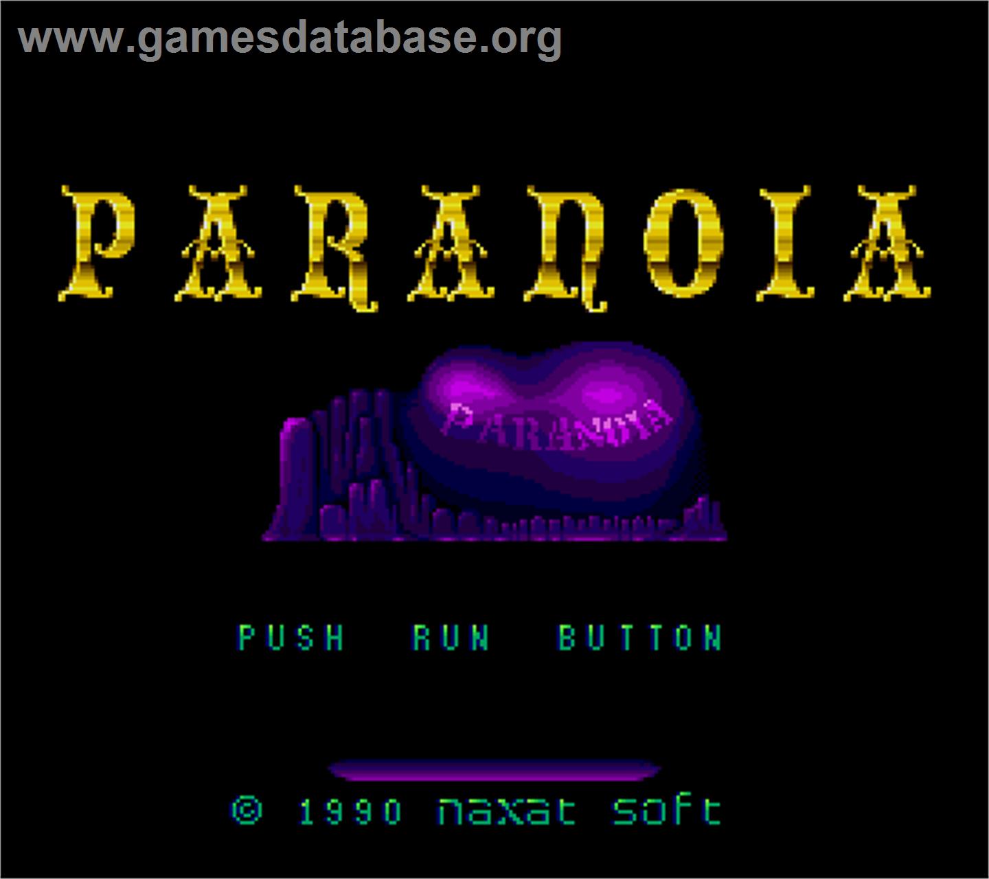 Paranoia - Arcade - Artwork - Title Screen