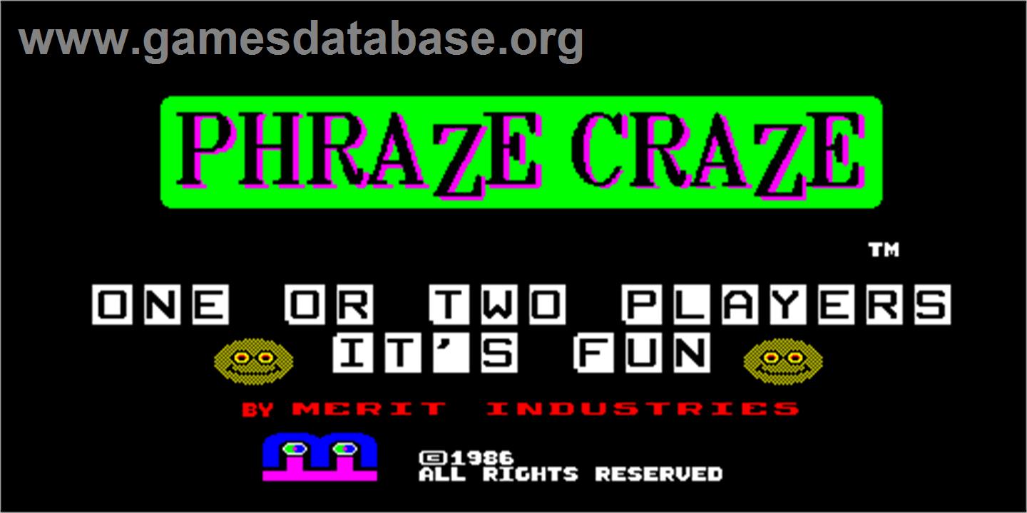 Phraze Craze - Arcade - Artwork - Title Screen