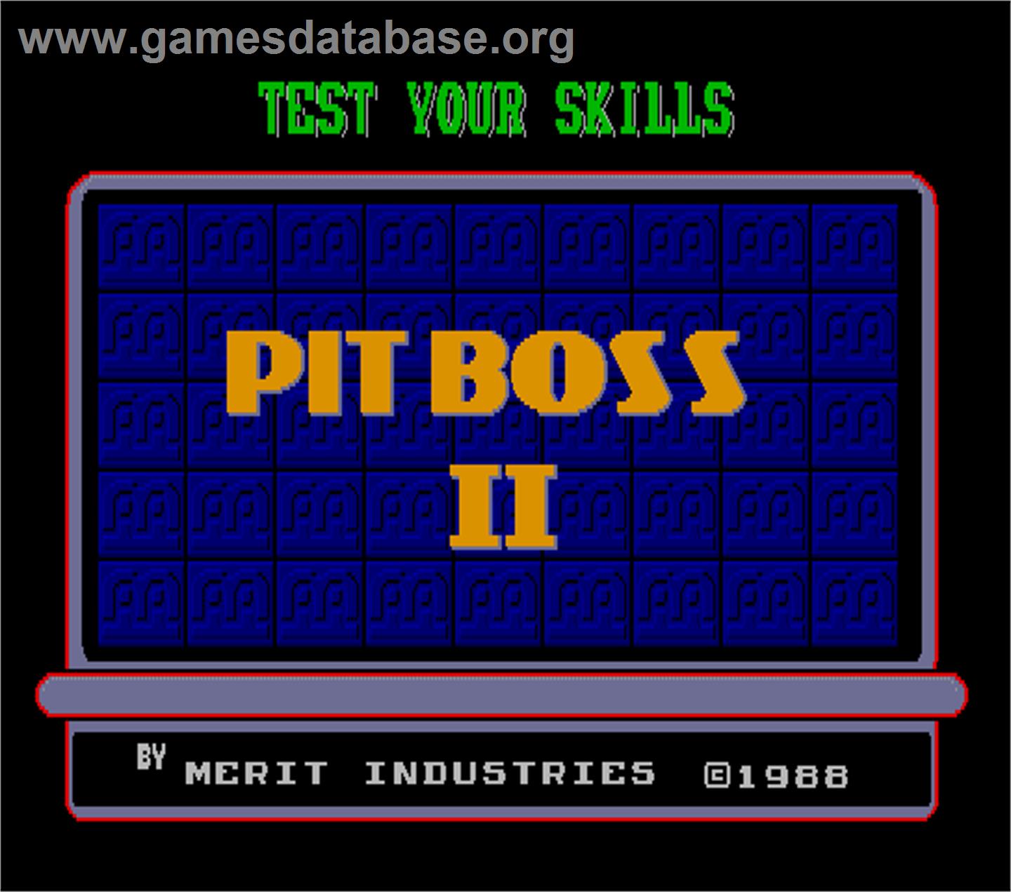 Pit Boss II - Arcade - Artwork - Title Screen
